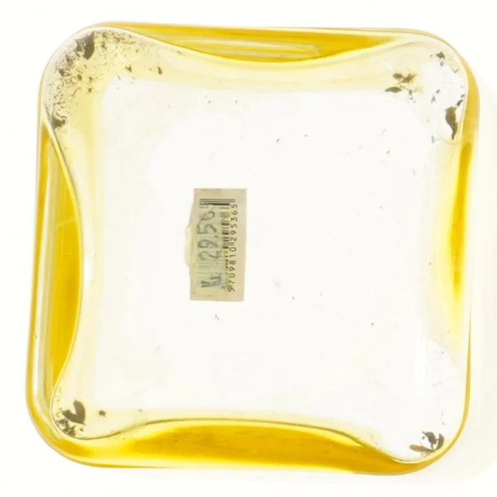 Gul glasvase (str. 12x12x12 cm)