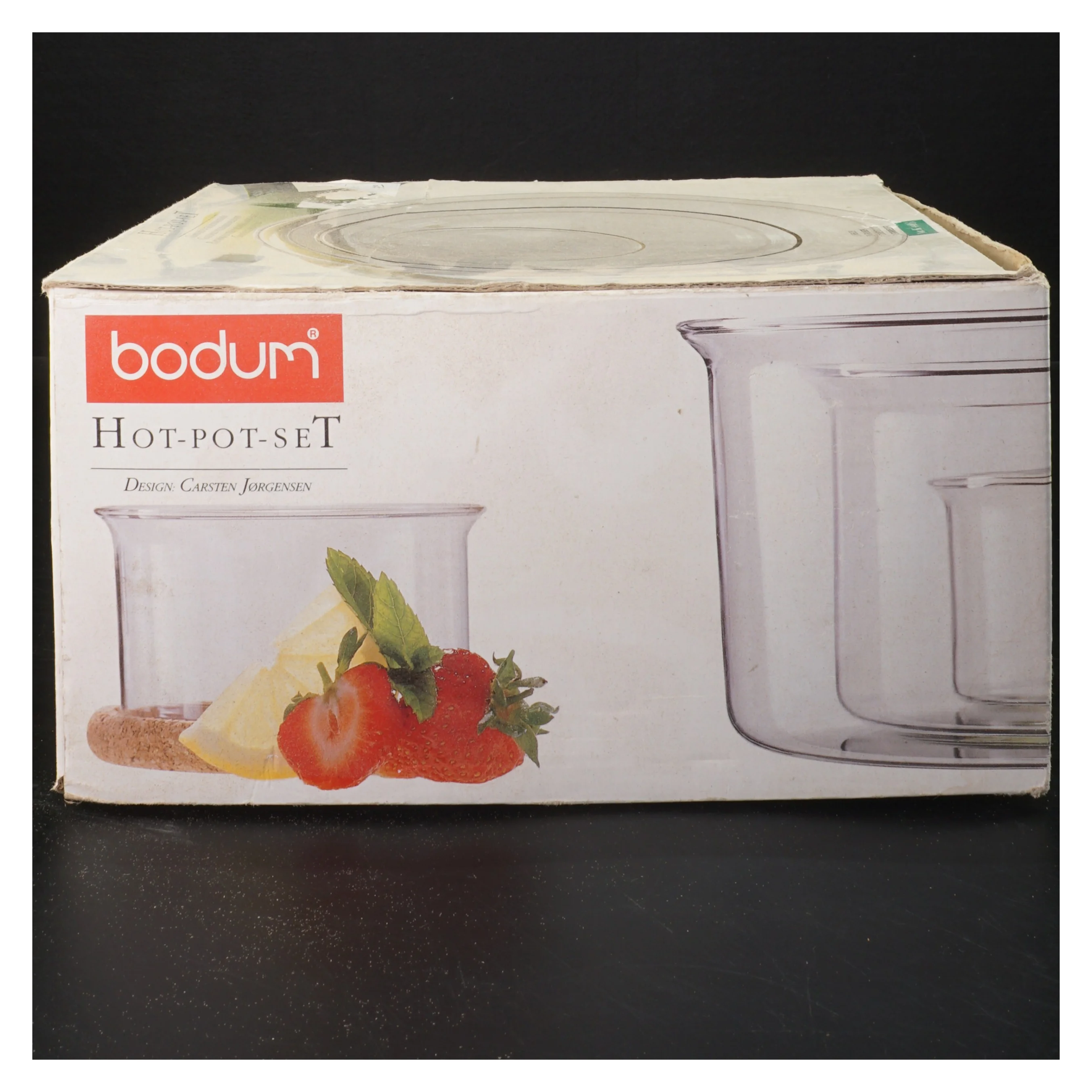 Glasskålsæt med korkunderlag fra Bodum (str. Ø 17 og 10 cm)