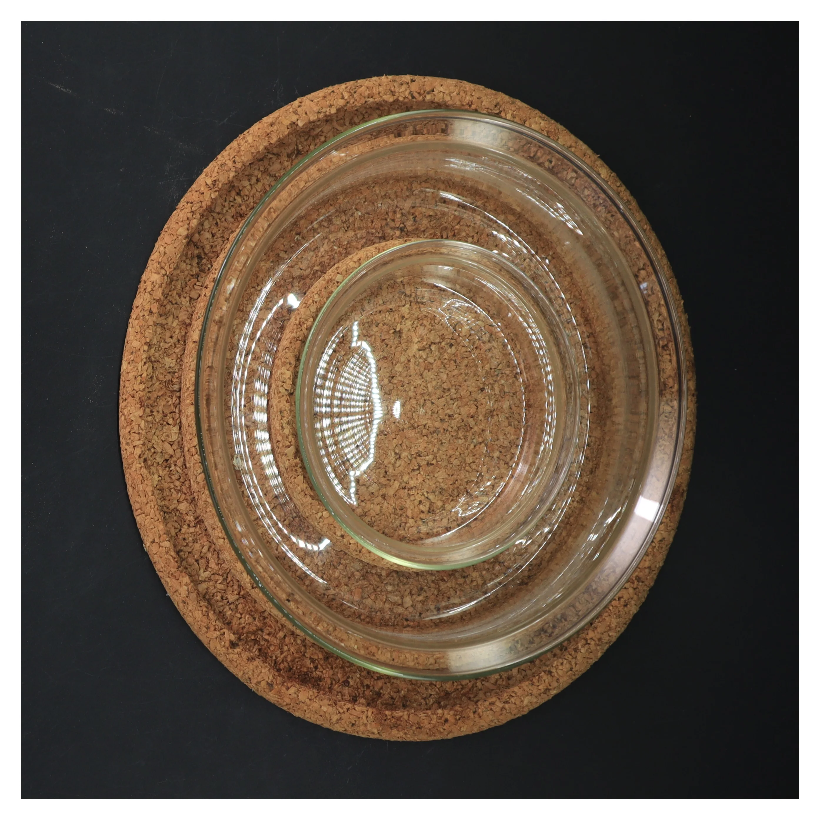 Glasskålsæt med korkunderlag fra Bodum (str. Ø 17 og 10 cm)