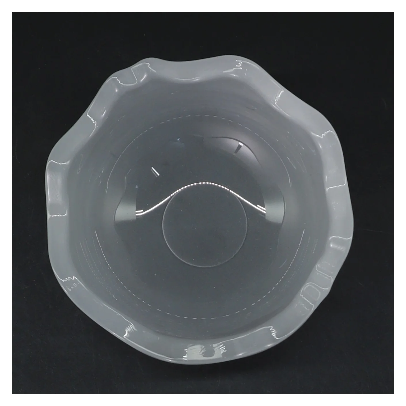 Glas skål med bølget kant (str. Ø 11,5 cm højde 10,5 cm)