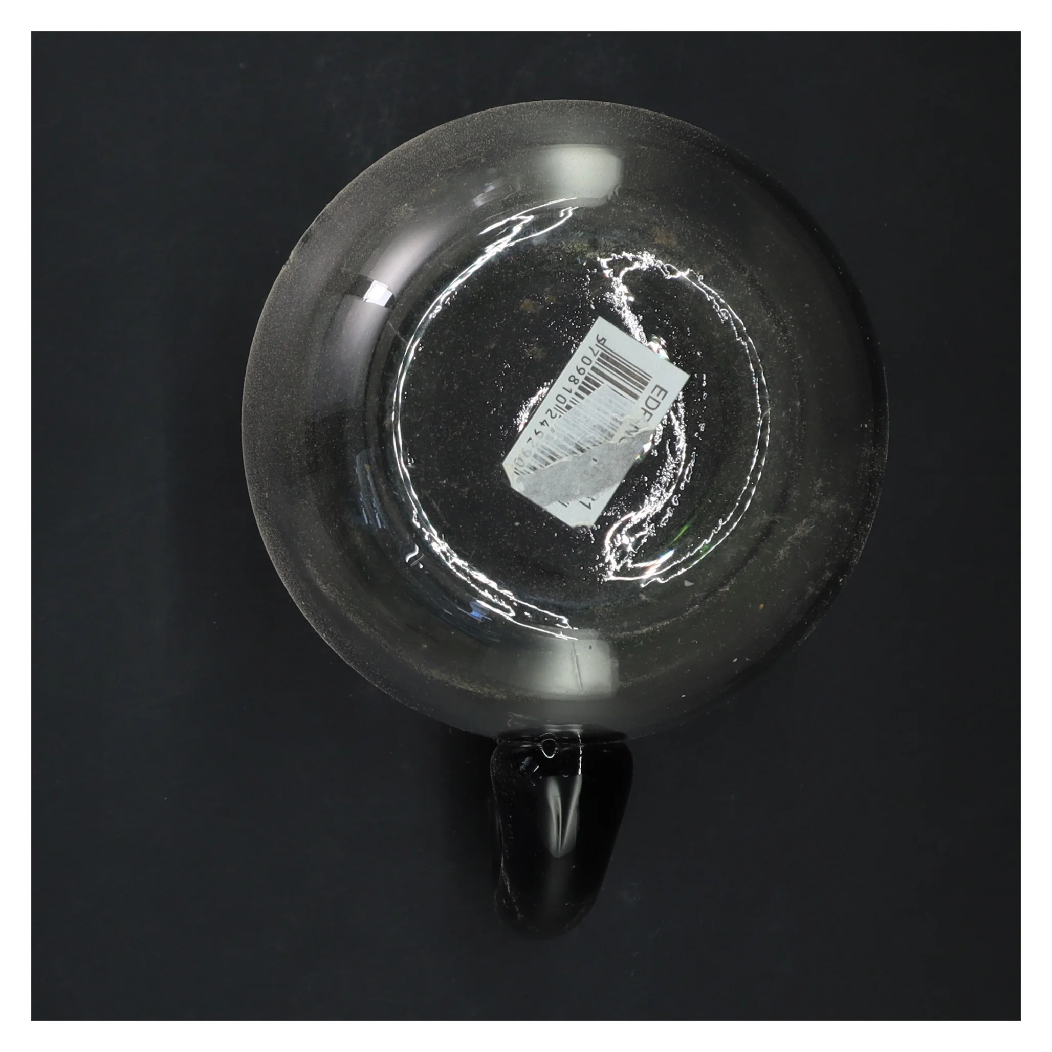 Glaskande med sort hank (str. 17x13 cm)