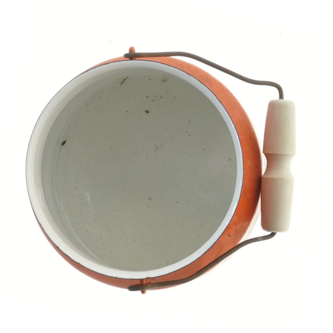 Retro emalje mælkespand (str. Ø 14 cm længde 15 cm)