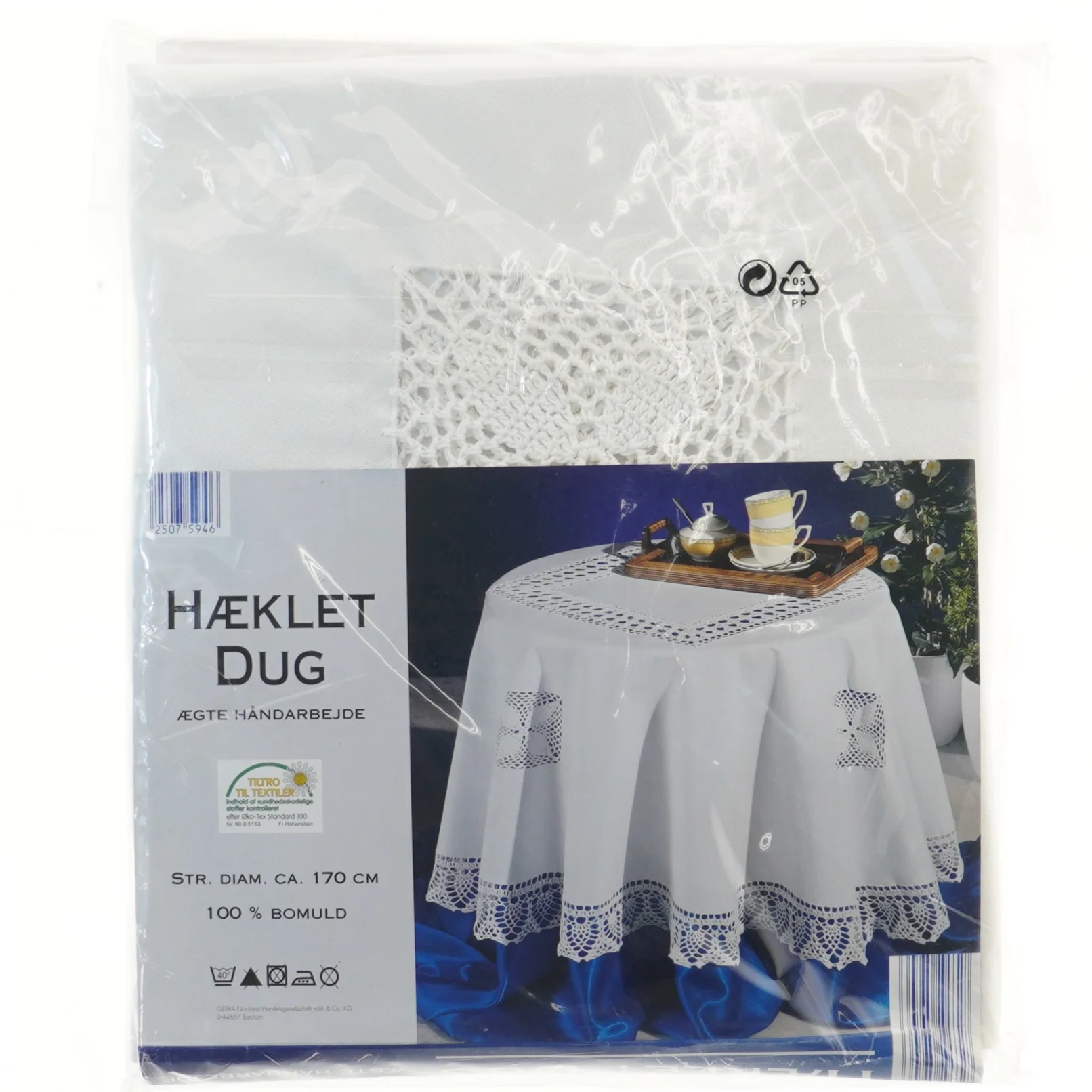 Hæklet dug (str. Ø 170 cm)