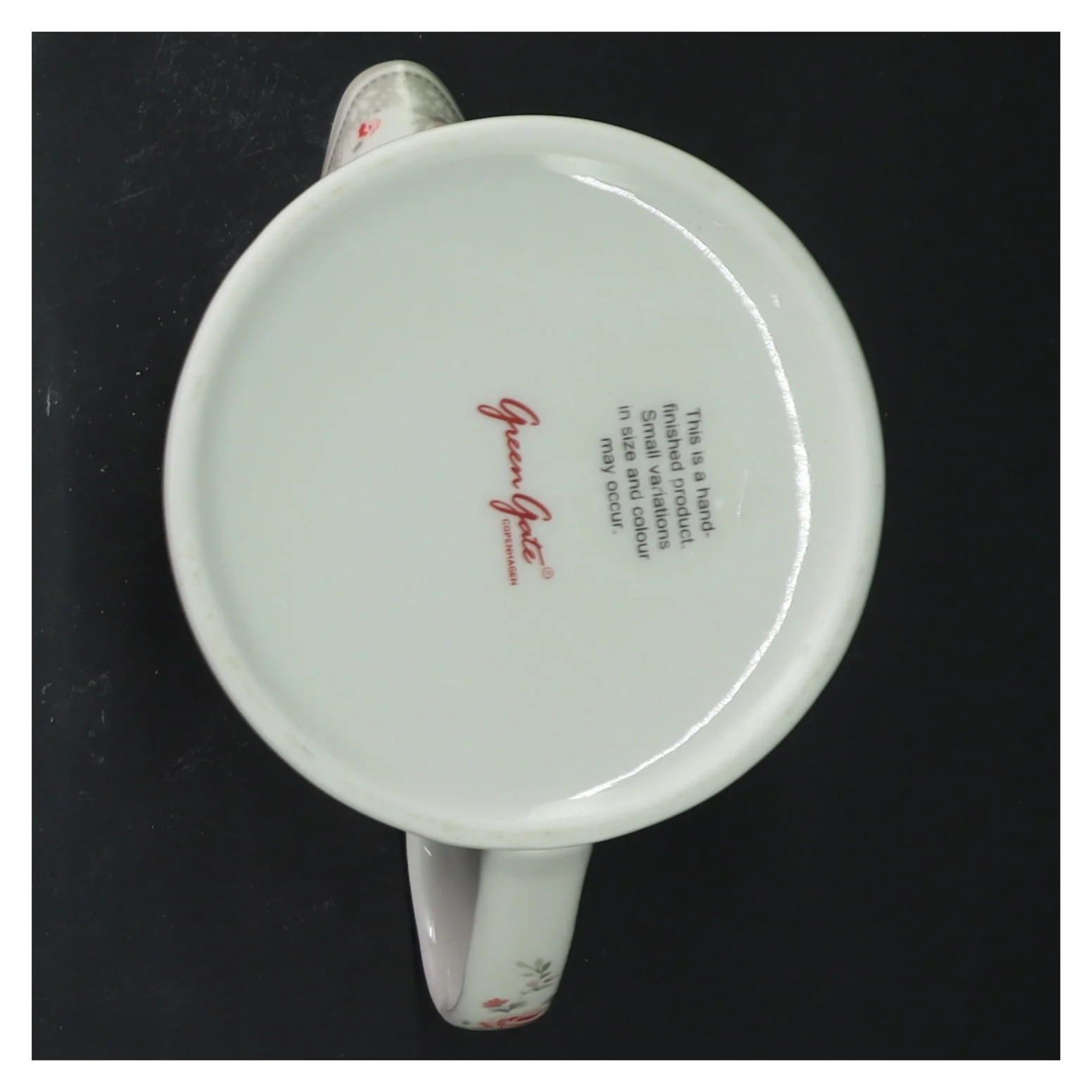 Porcelænskande med blomster fra Greengate (str. 12 cm)