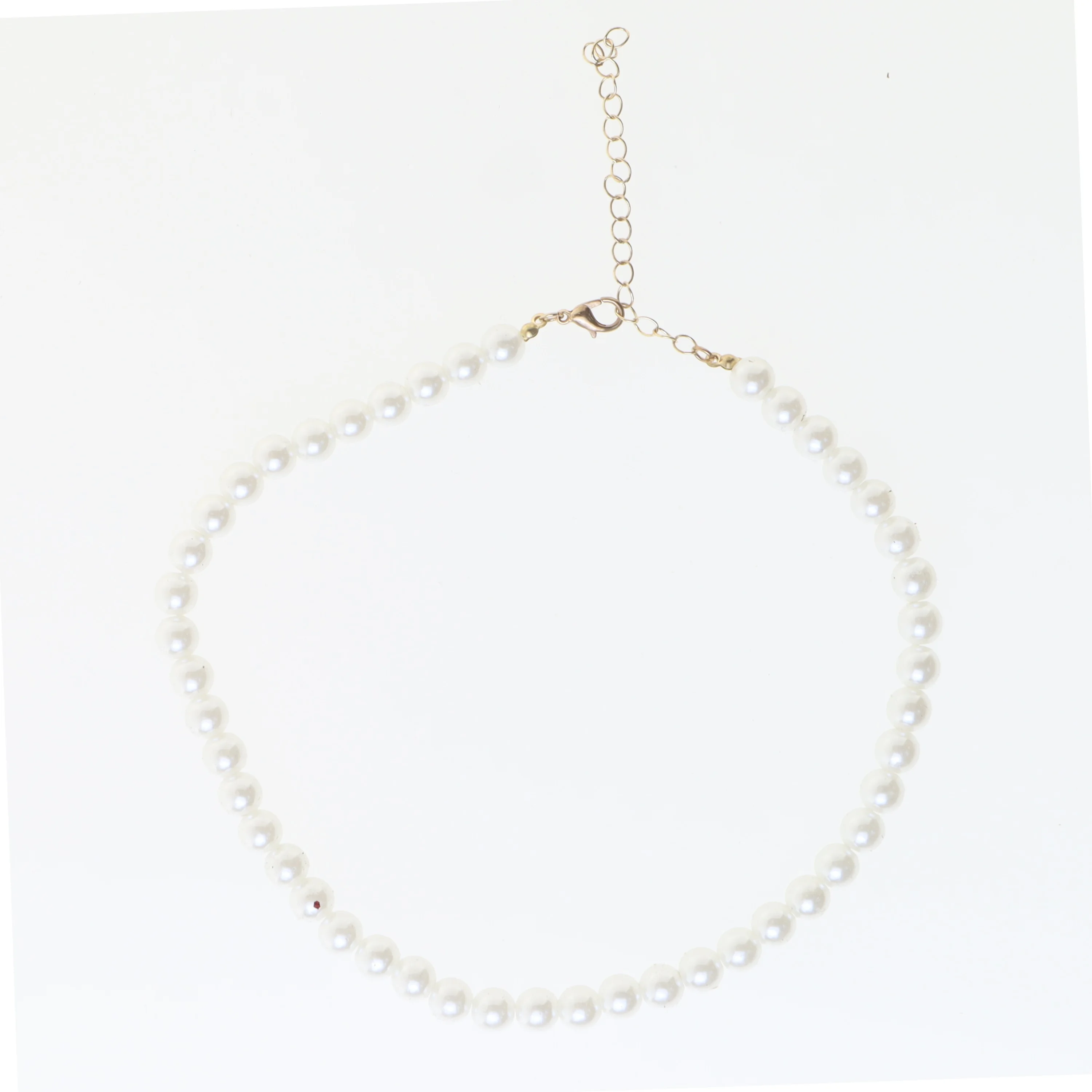 Perlehalskæde med justerbar kæde (str. 46 cm)