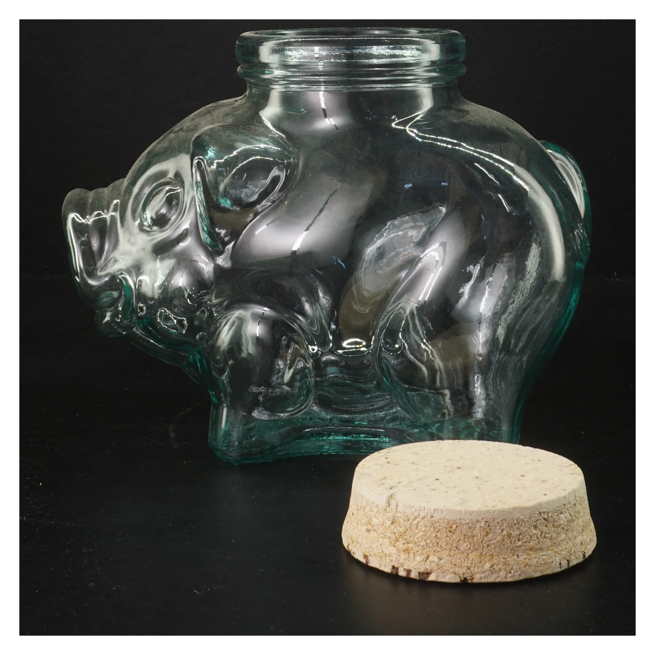 Glasbeholder formet som en elefant (str. 24 cm)