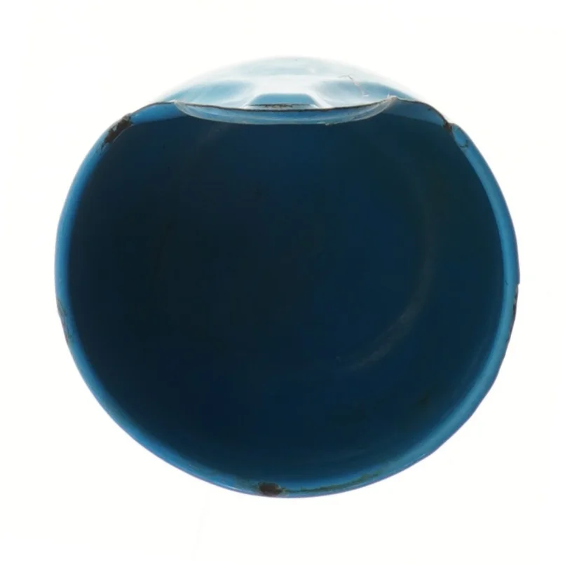 Blå metalske med hul til ophæng (str. 19 cm)