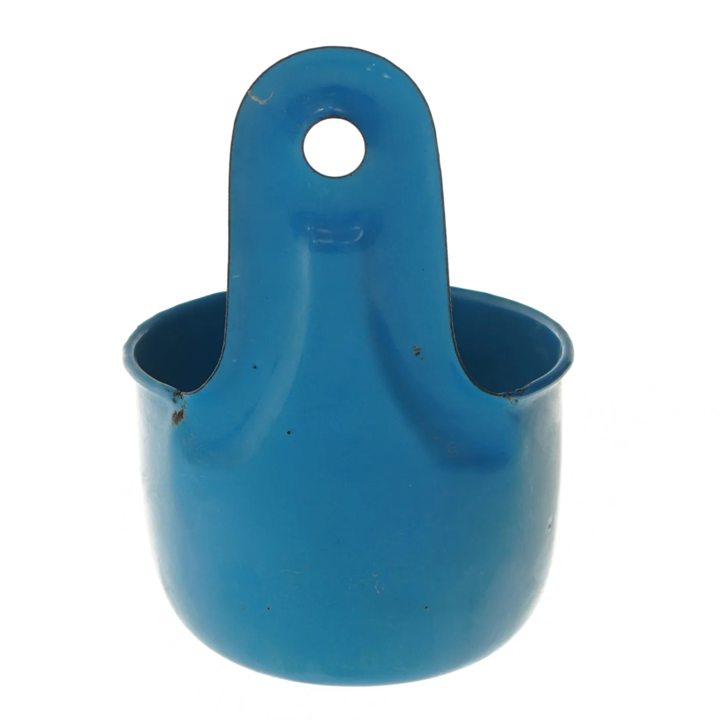 Blå metalske med hul til ophæng (str. 19 cm)