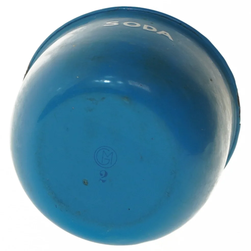 Blå metalske med hul til ophæng (str. 19 cm)