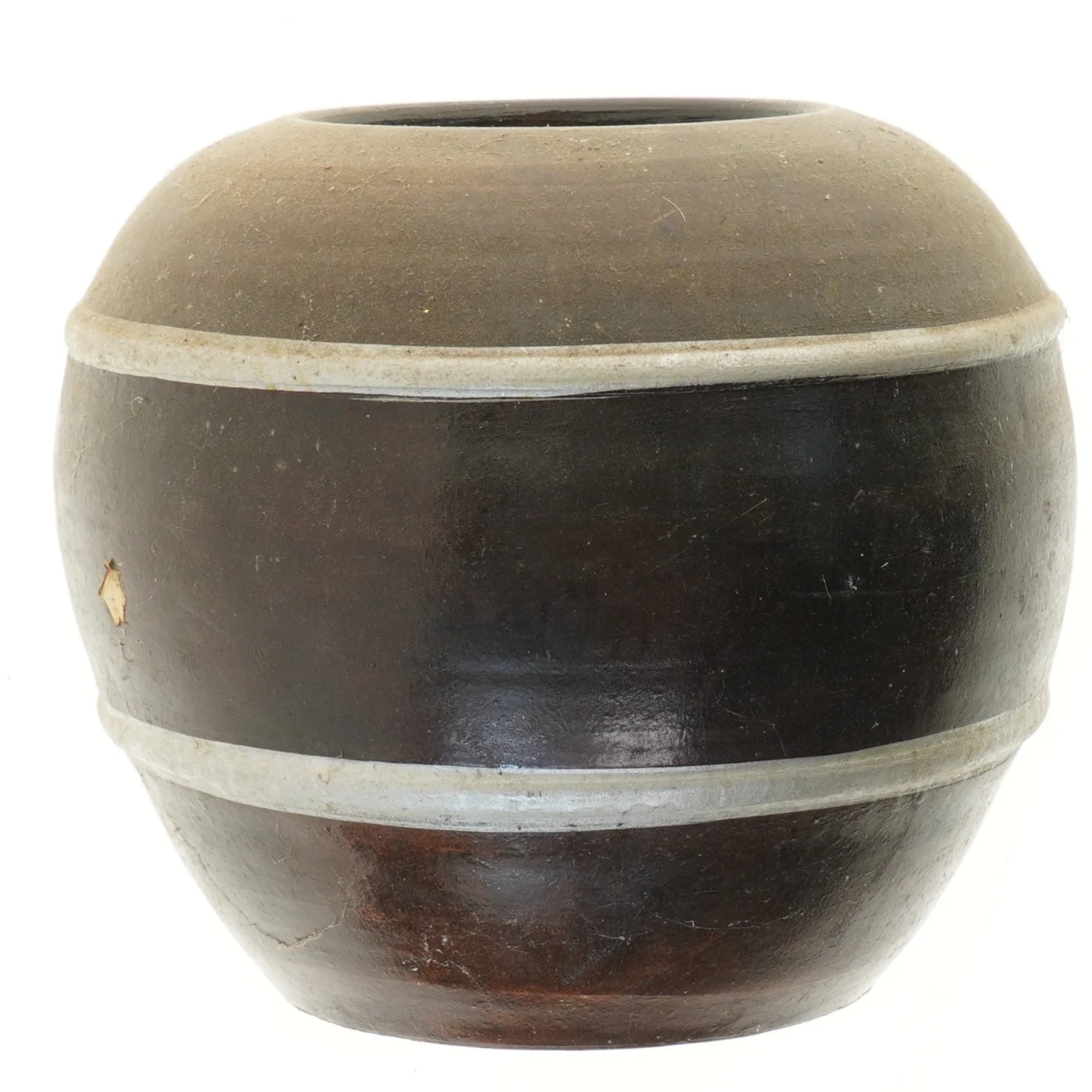 Krukke i brun keramik (str. Ø 25 cm)