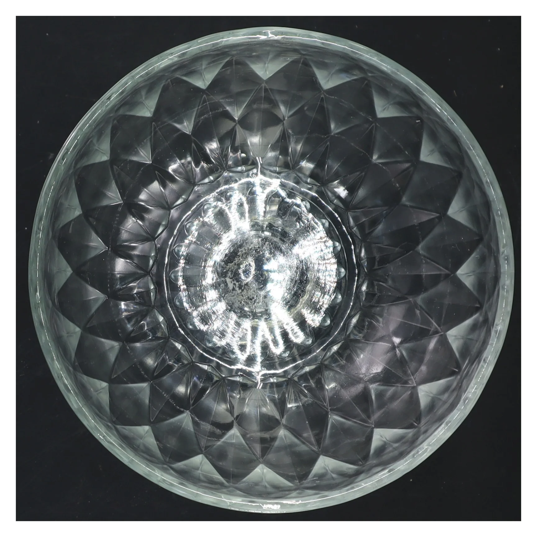 Glas skål på fod (str. Ø 15x14 cm)