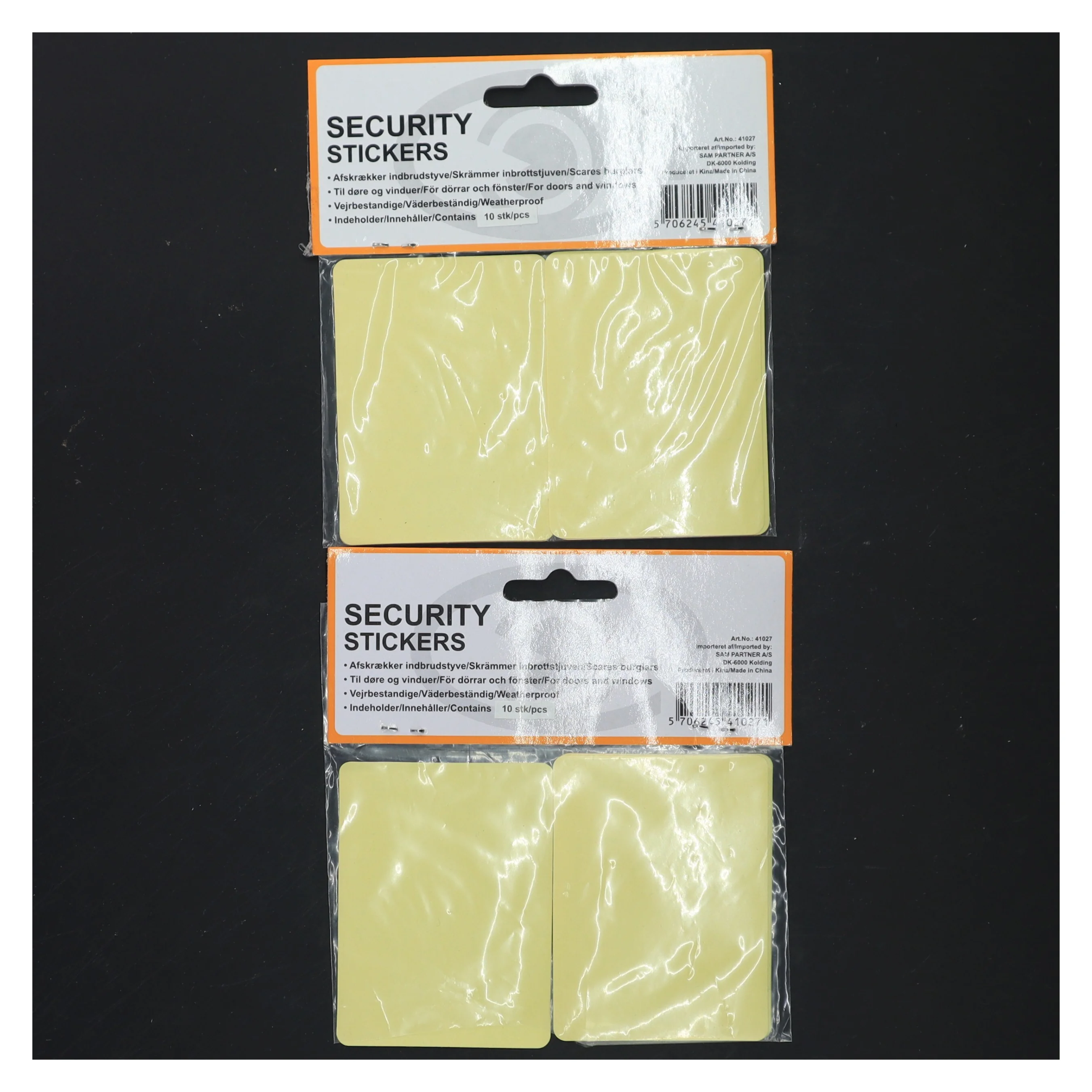 Sikkerhedsklistermærker (str. 8x6 cm)