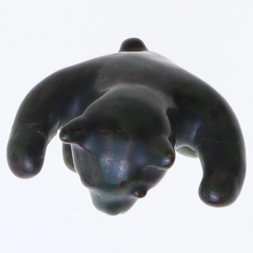 Keramik bjørneskulptur fra L. Hjorth (str. 7 cm)