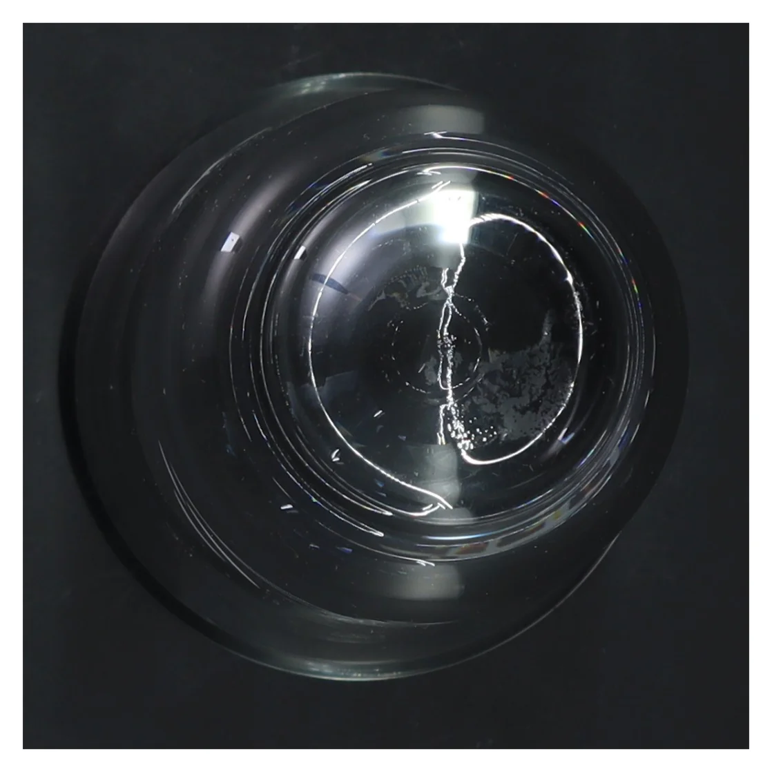 Glasvase med hestegravering (str. 17 cm)