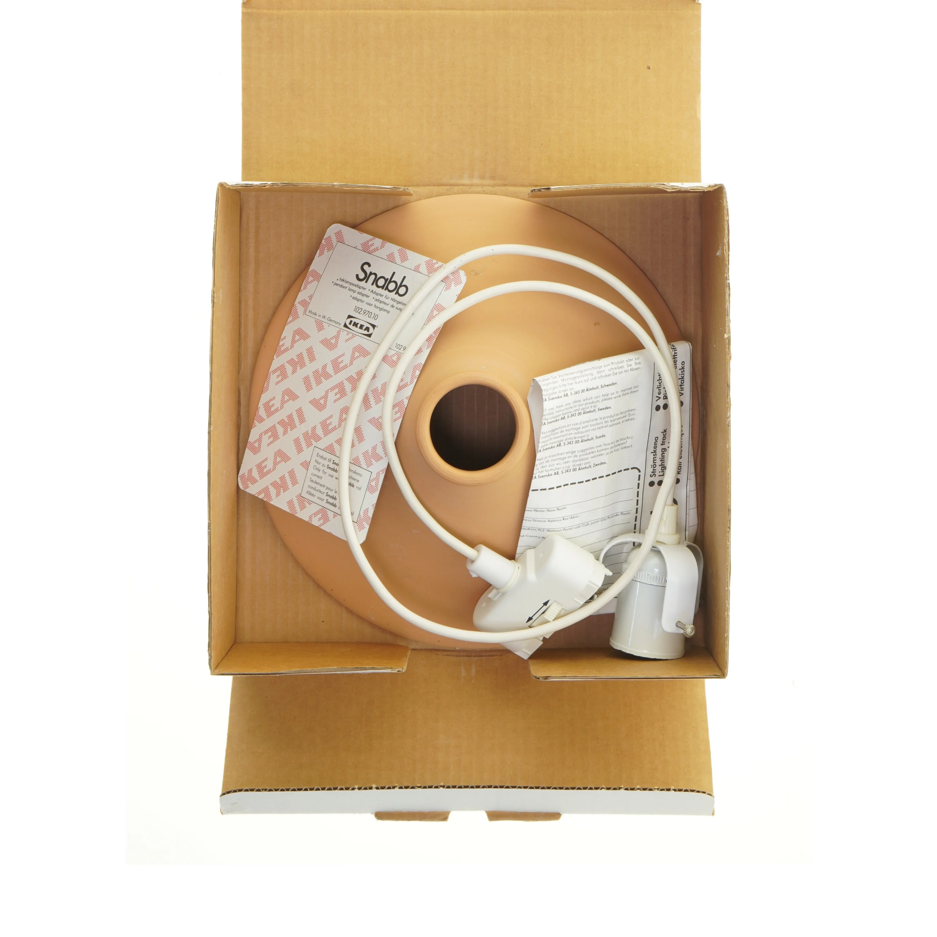 Keramisk pendellampe fra Skomager (str. Ø 25,5 cm)