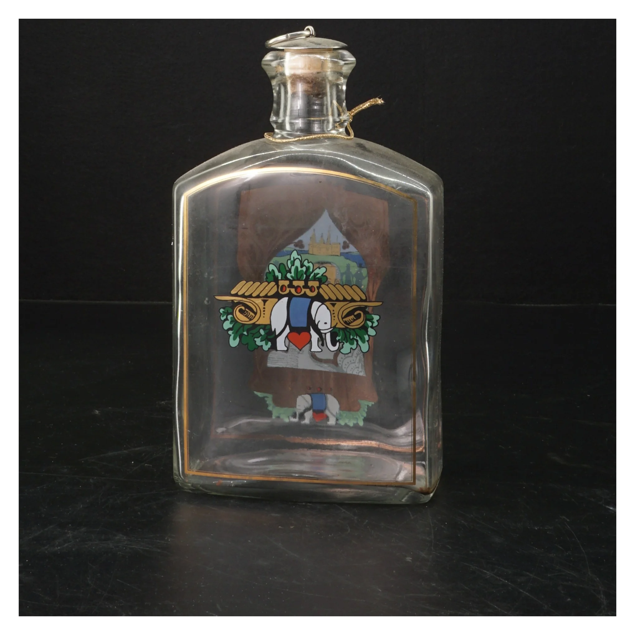 Flaske med dekorativt motiv (str. 18x10,5 cm)