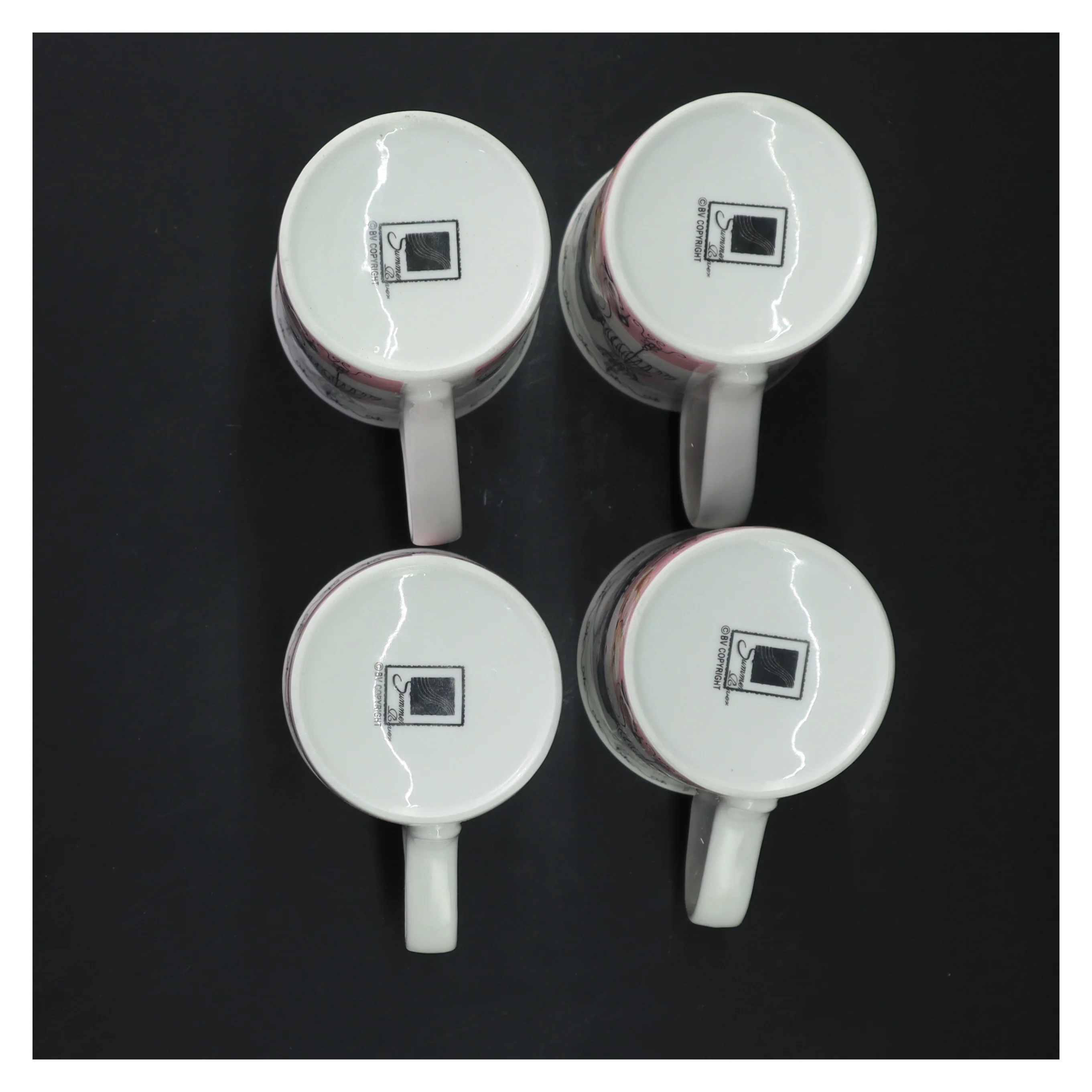 Dekorative krus med hundemotiv, 4 styk fra Summer Blues (str. 4 styk, 11 cm)