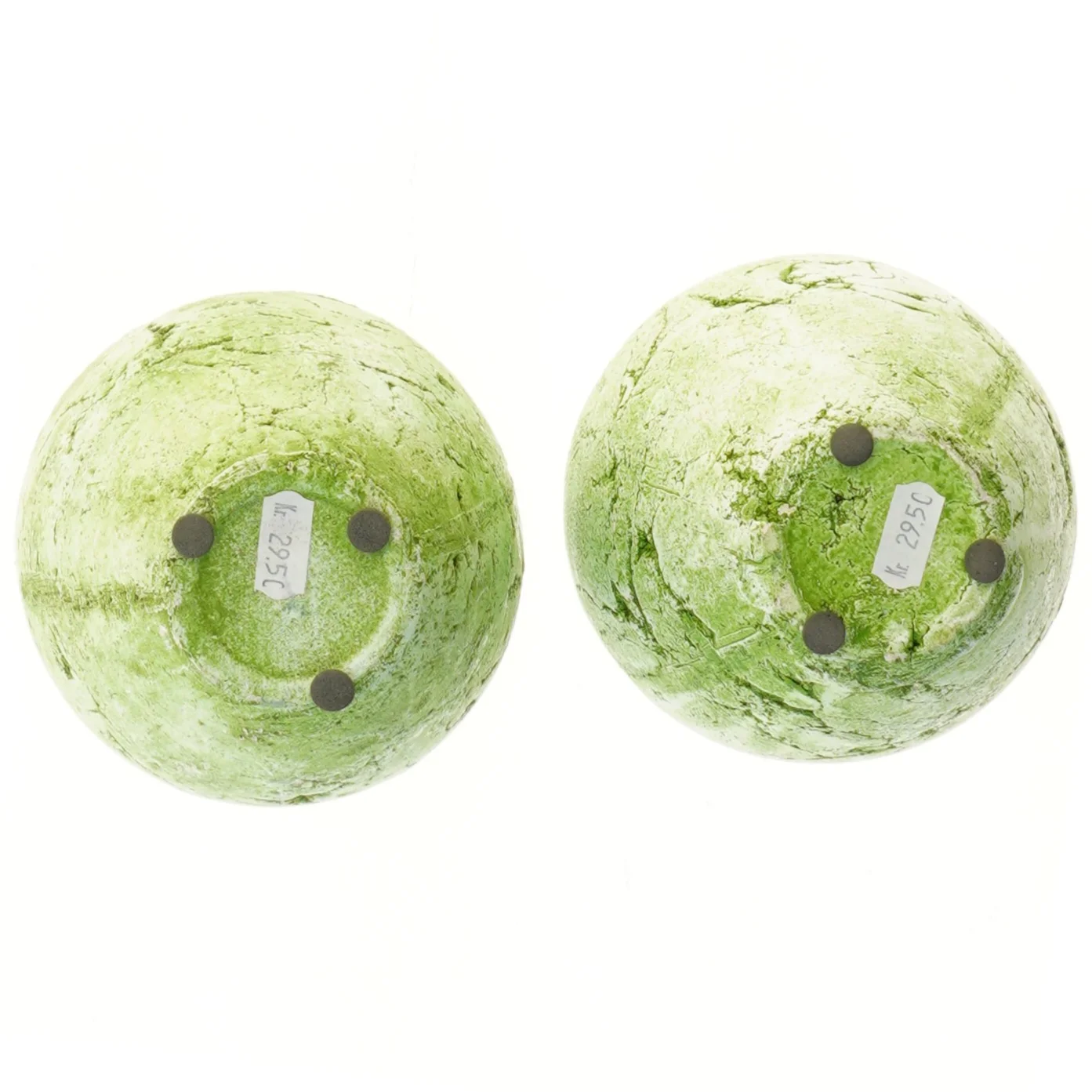 Sæt med grønne vaser (str. Ø 13 cm længde 12 cm)