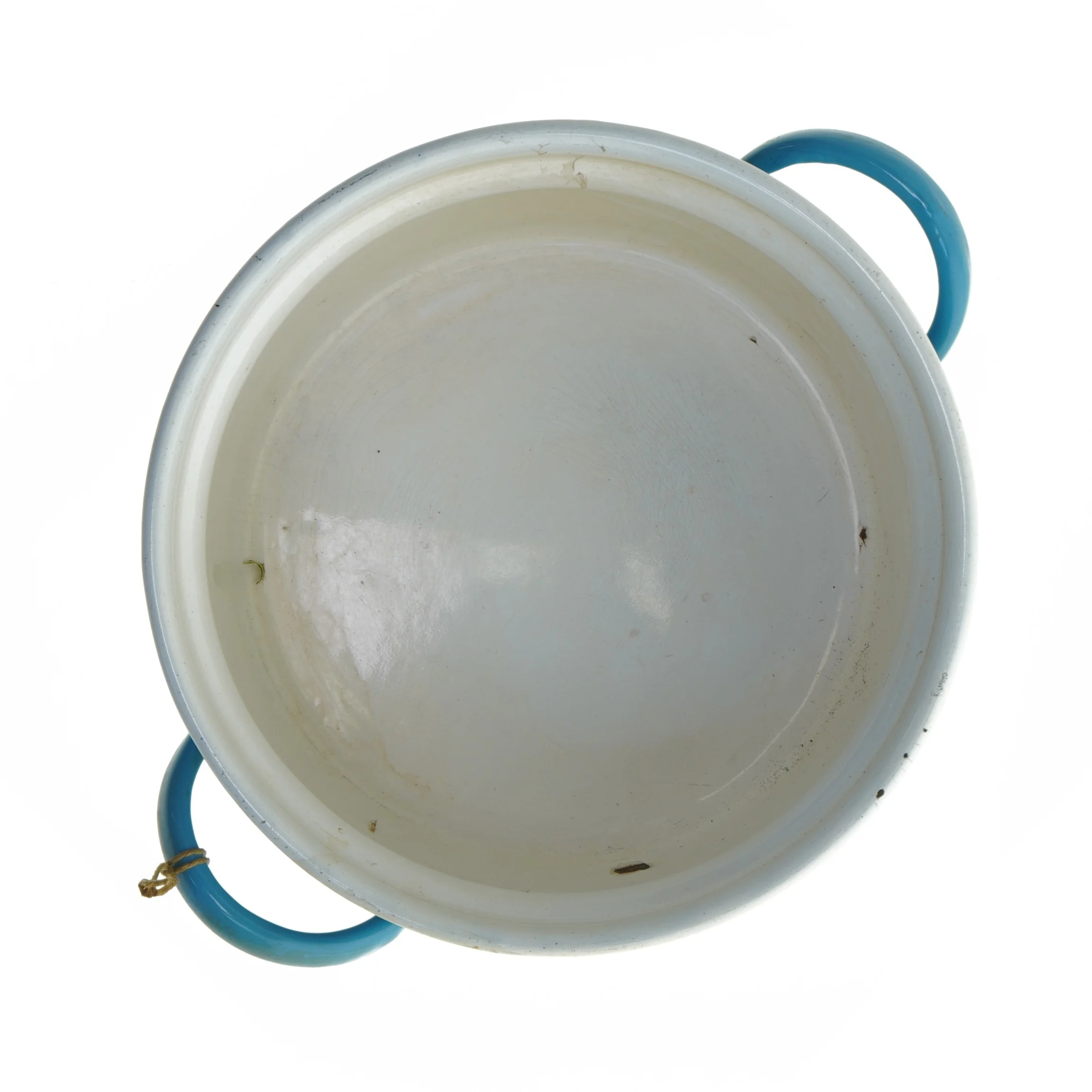 Blå emaljeret gryde med låg (str. 11x20 cm)