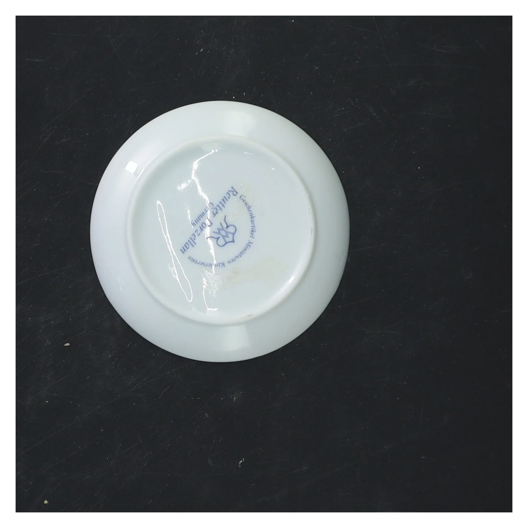 Rügen porcelænssouvenir skål fra Reutter Porzellanfabrik (str. 9,5 cm)