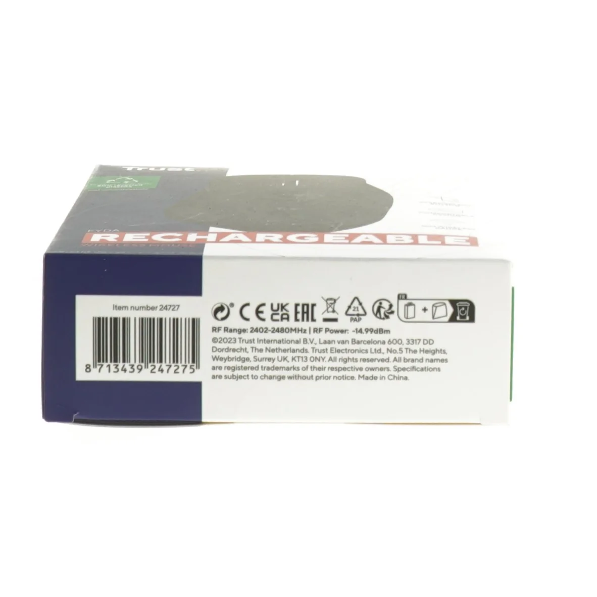 Trust Fyda genopladelig trådløs mus fra Trust (str. 13x15 cm)