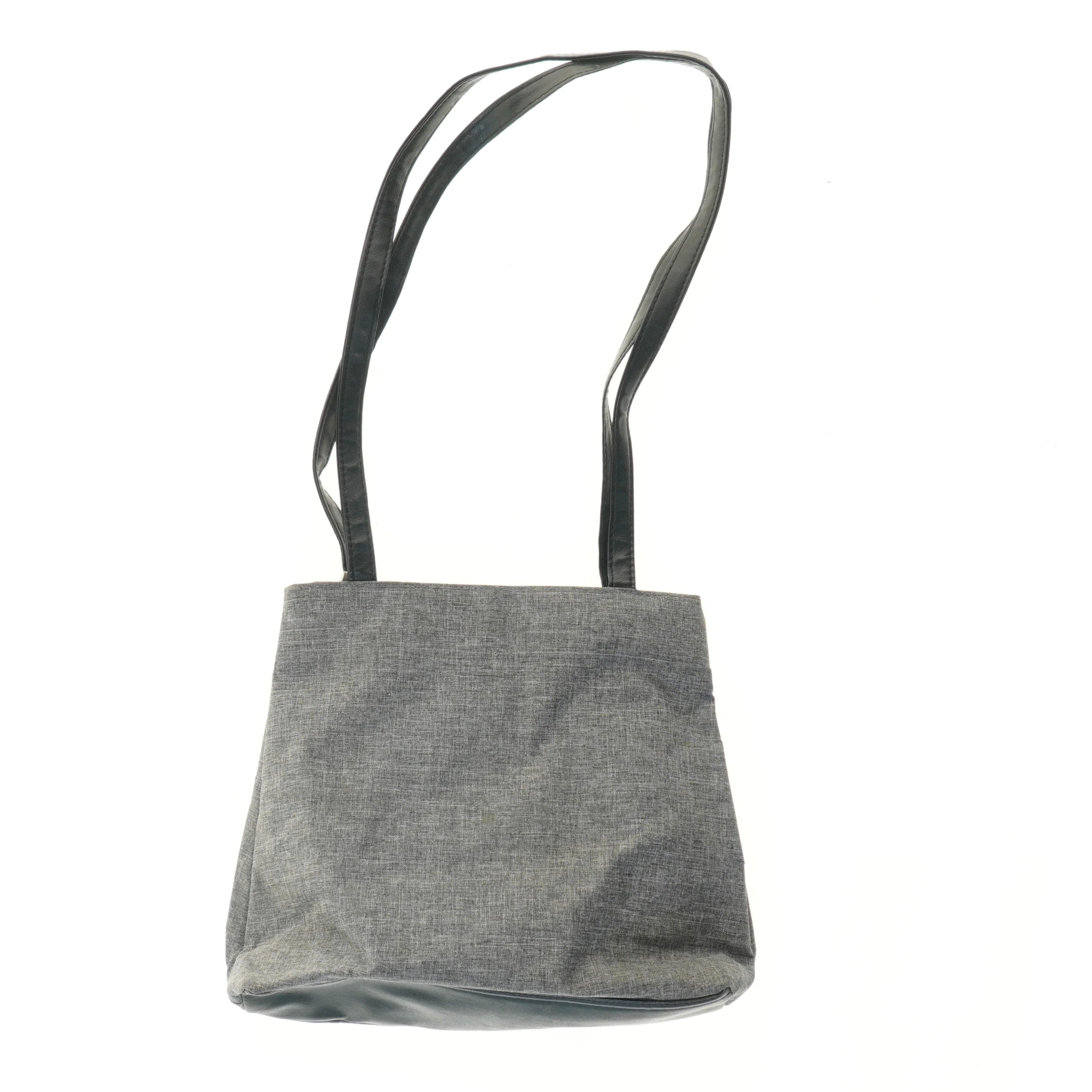 Skuldertaske i grå tekstil fra Linea (str. 26x31 cm)