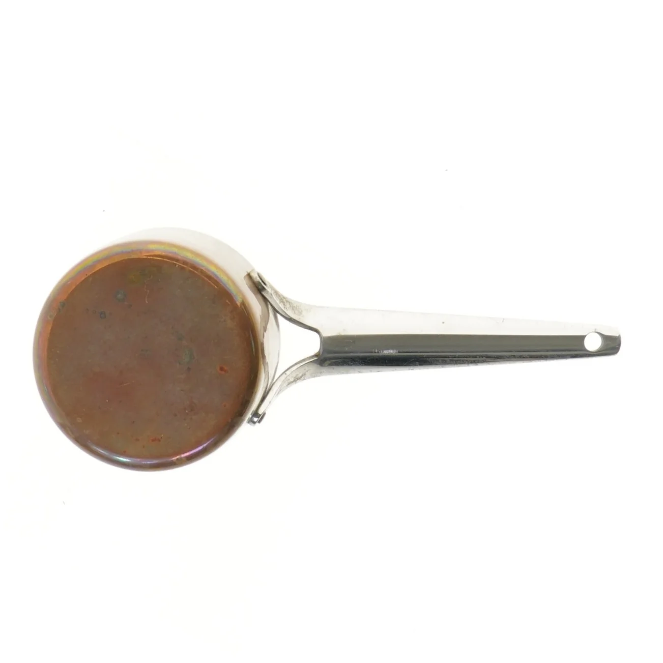 Lille kobbergryde med håndtag (str. Ø 9 cm)