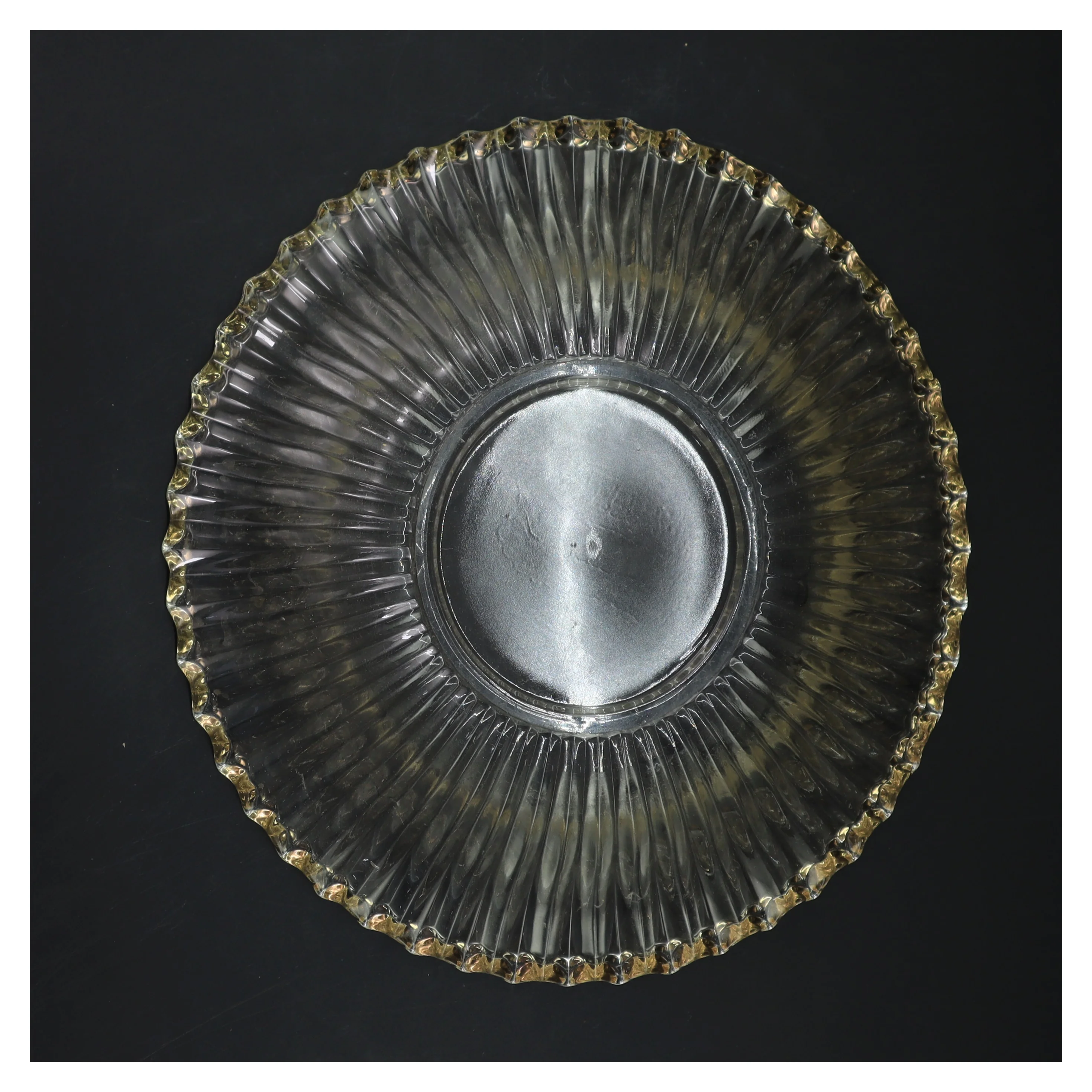 Glasfad med guldkant (str. Ø 24 cm)