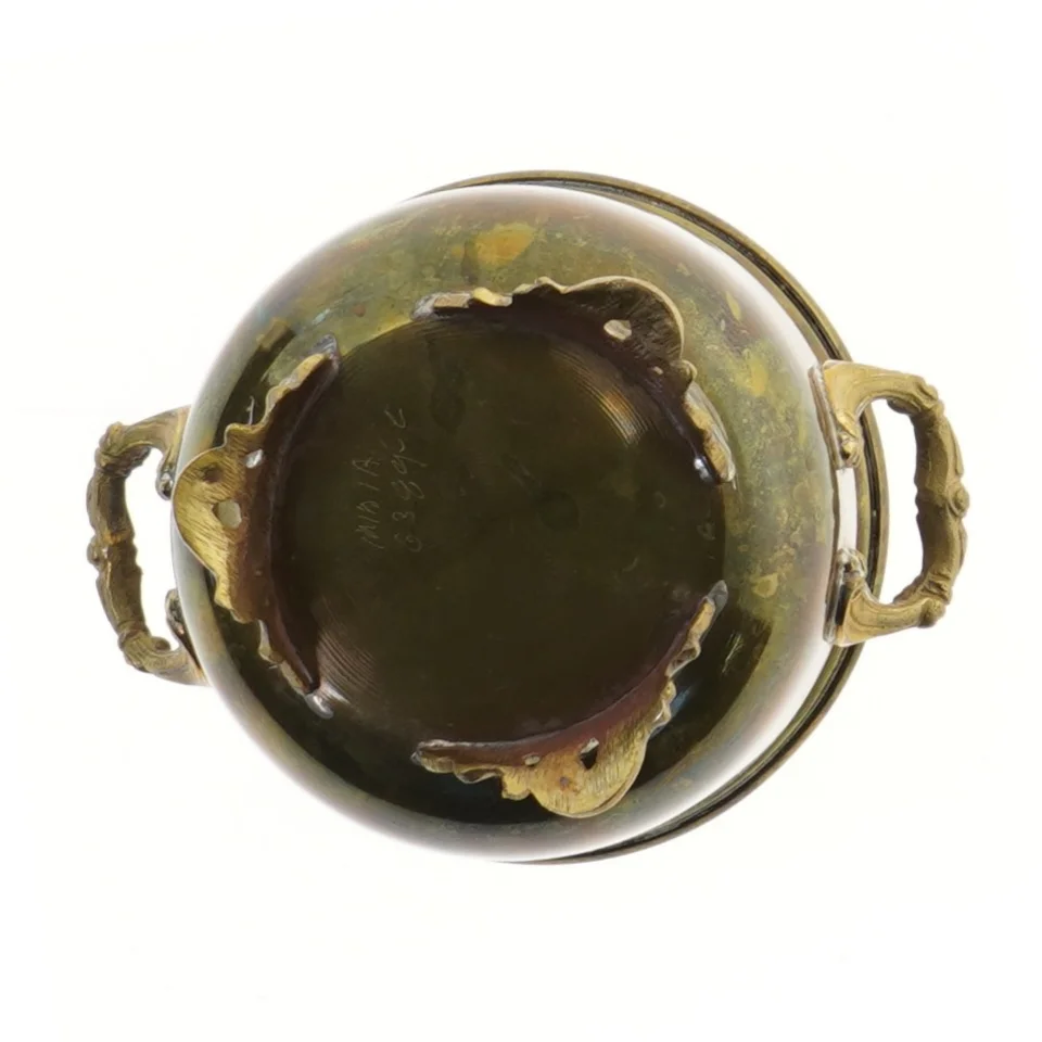 Antik kobbergryde med håndtag (str. Ø 13,5 cm længde 11 cm)