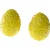 Gule keramiske æg med blomsterdesign, 2 stk (str. 2 stk 9,5 cm)