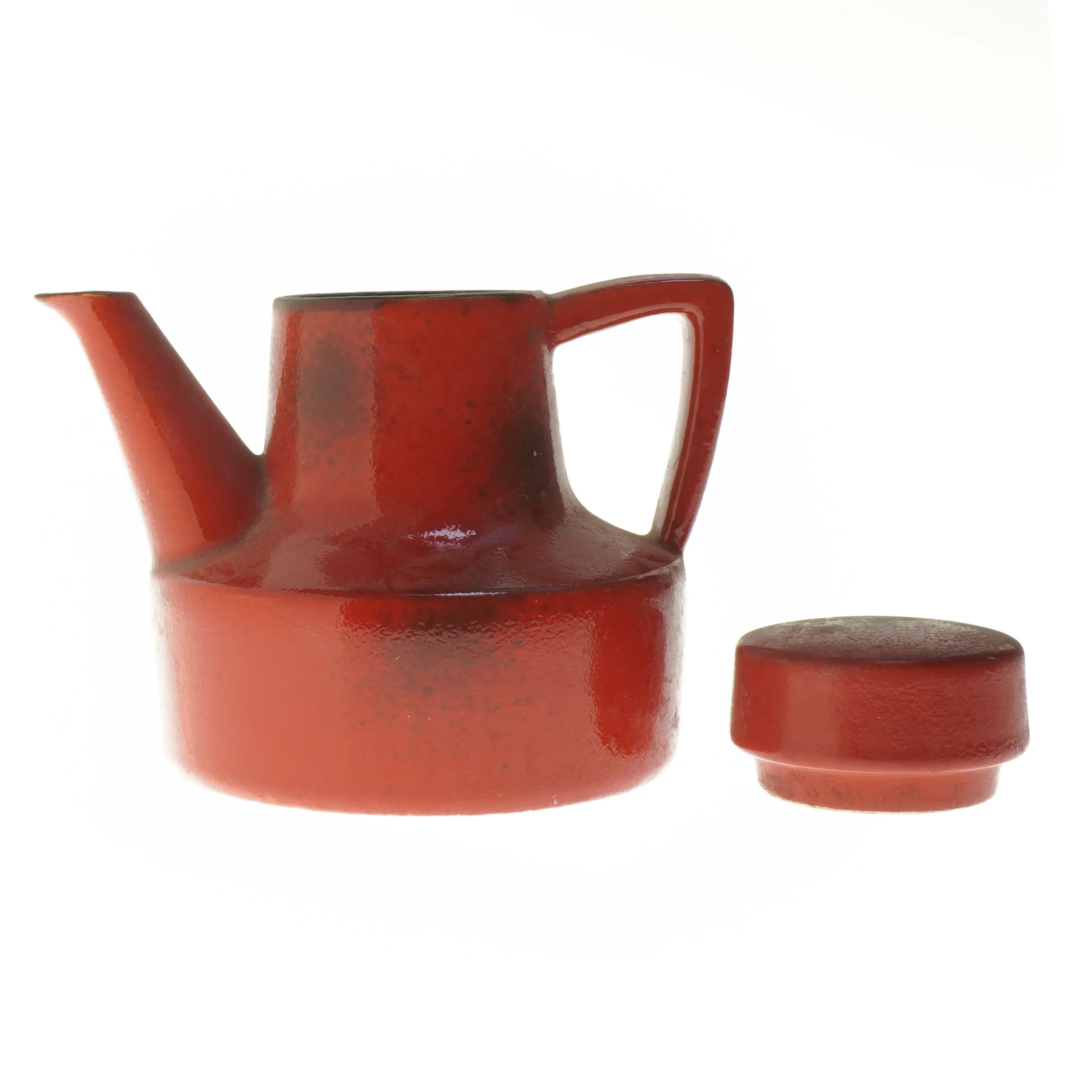 Rød keramisk kande (str. 18,5 cm)