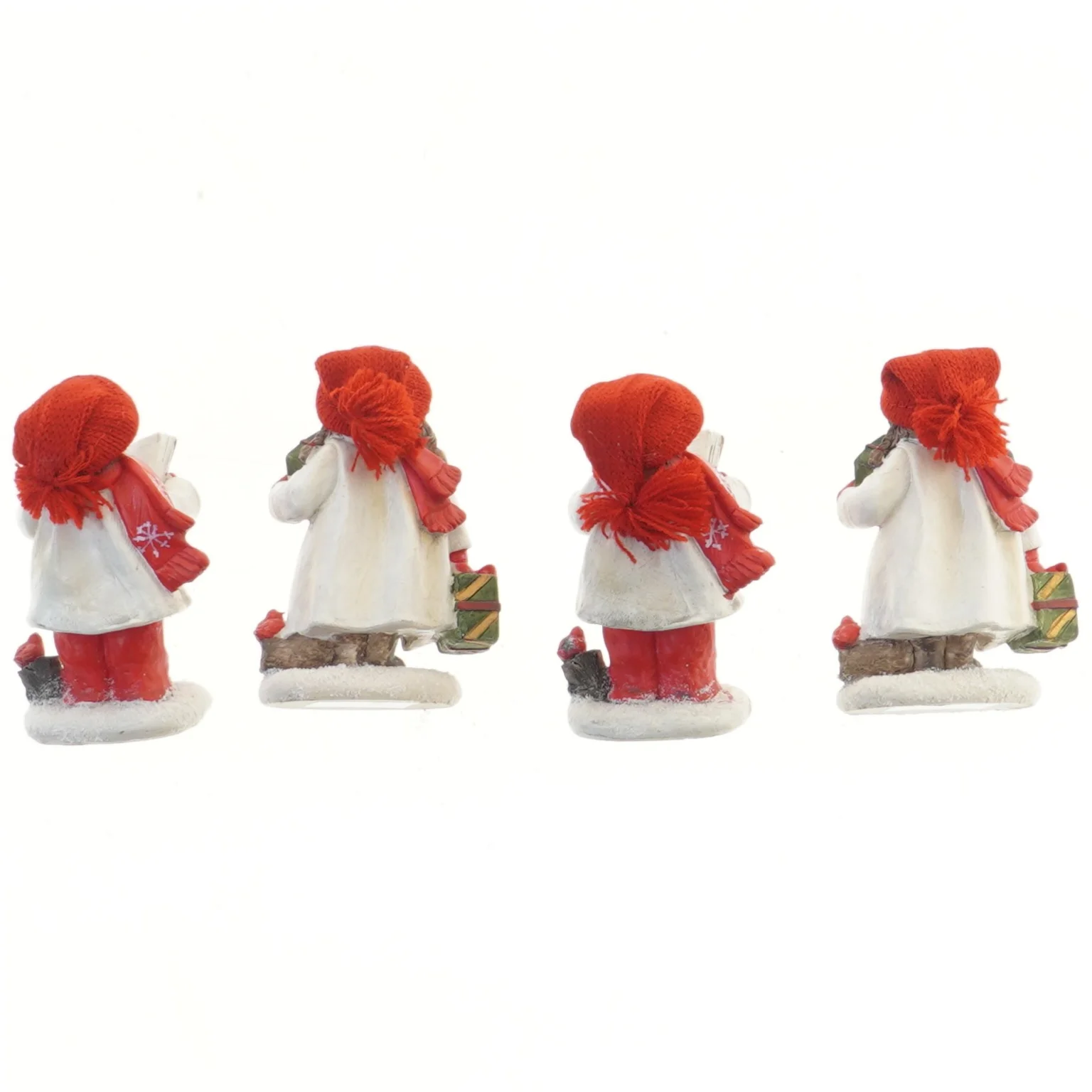 Dekorative julefigurer (str. 4 styk, 10 cm)