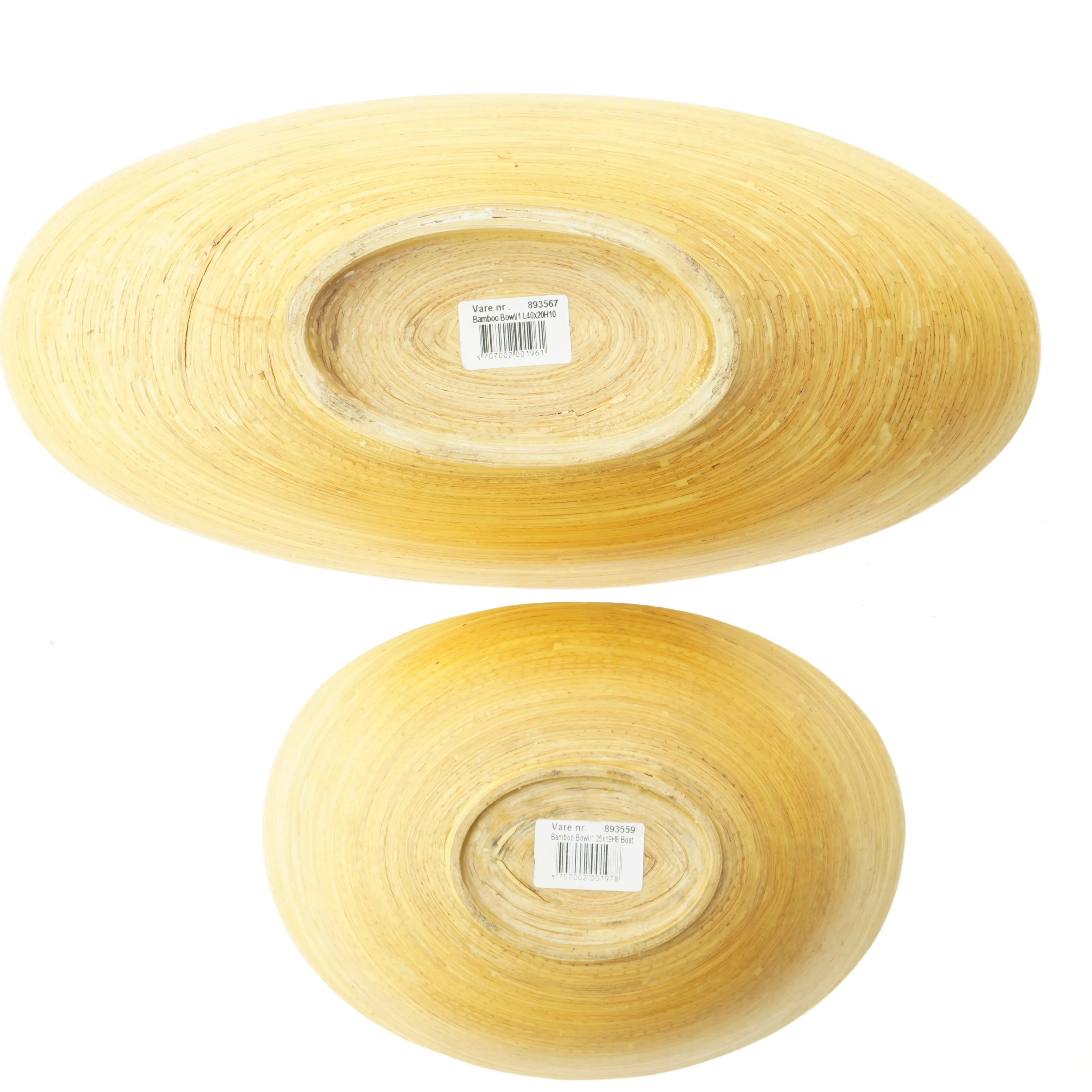 Bambus skålsæt (str. 40x19 & 25x18,5 cm)