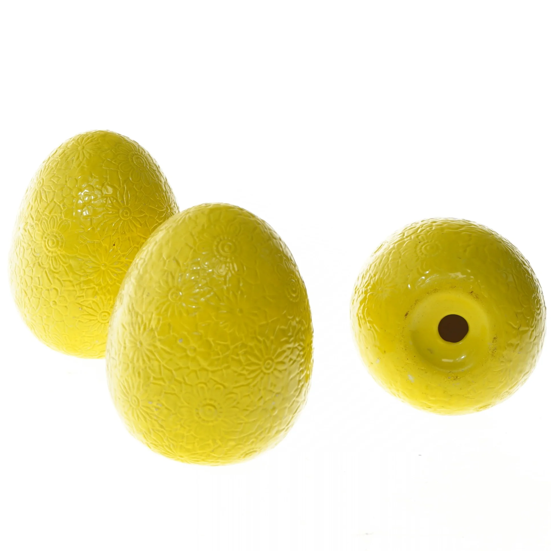 Dekorative gule æg (str. 3 stk 12,5 cm)