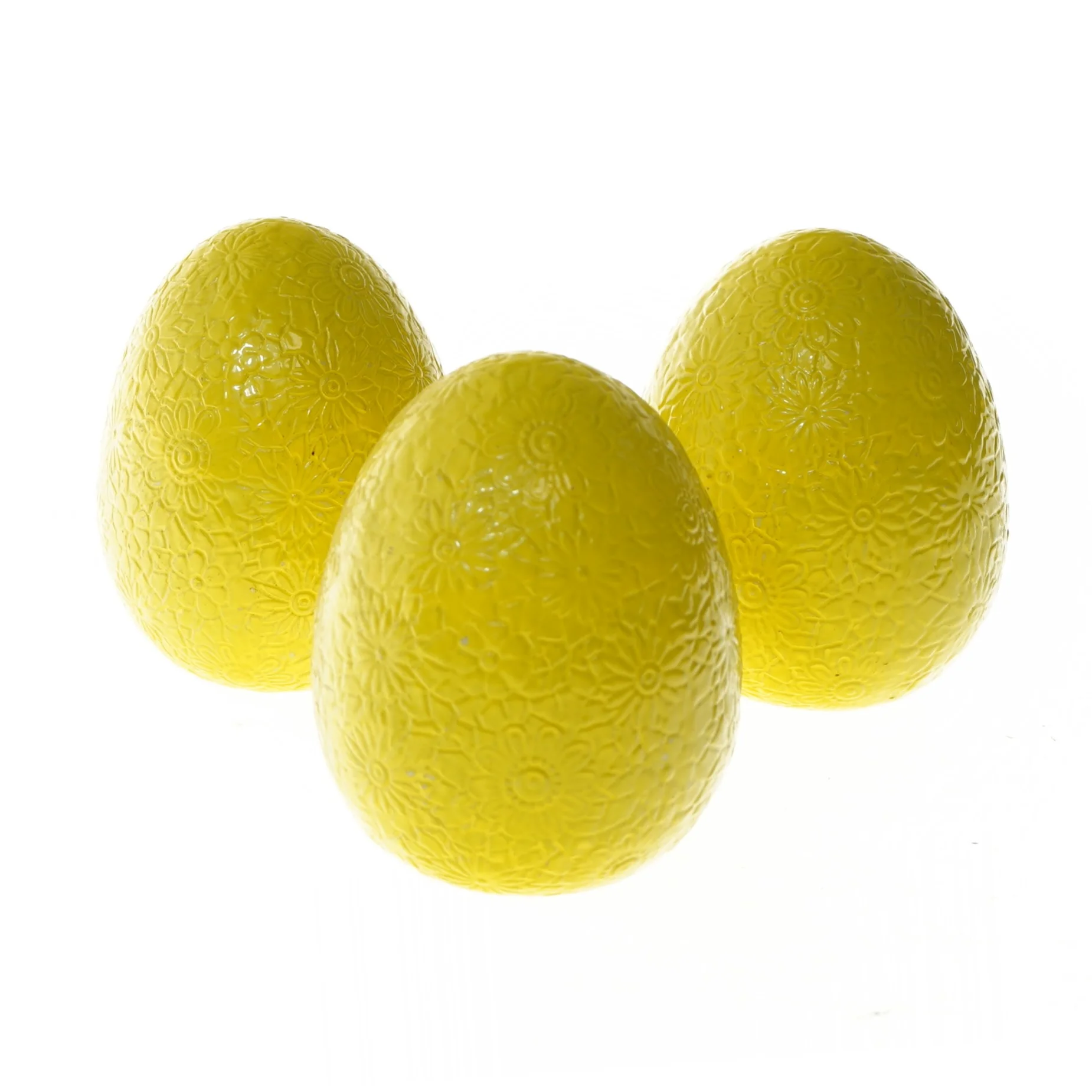 Dekorative gule æg (str. 3 stk 12,5 cm)