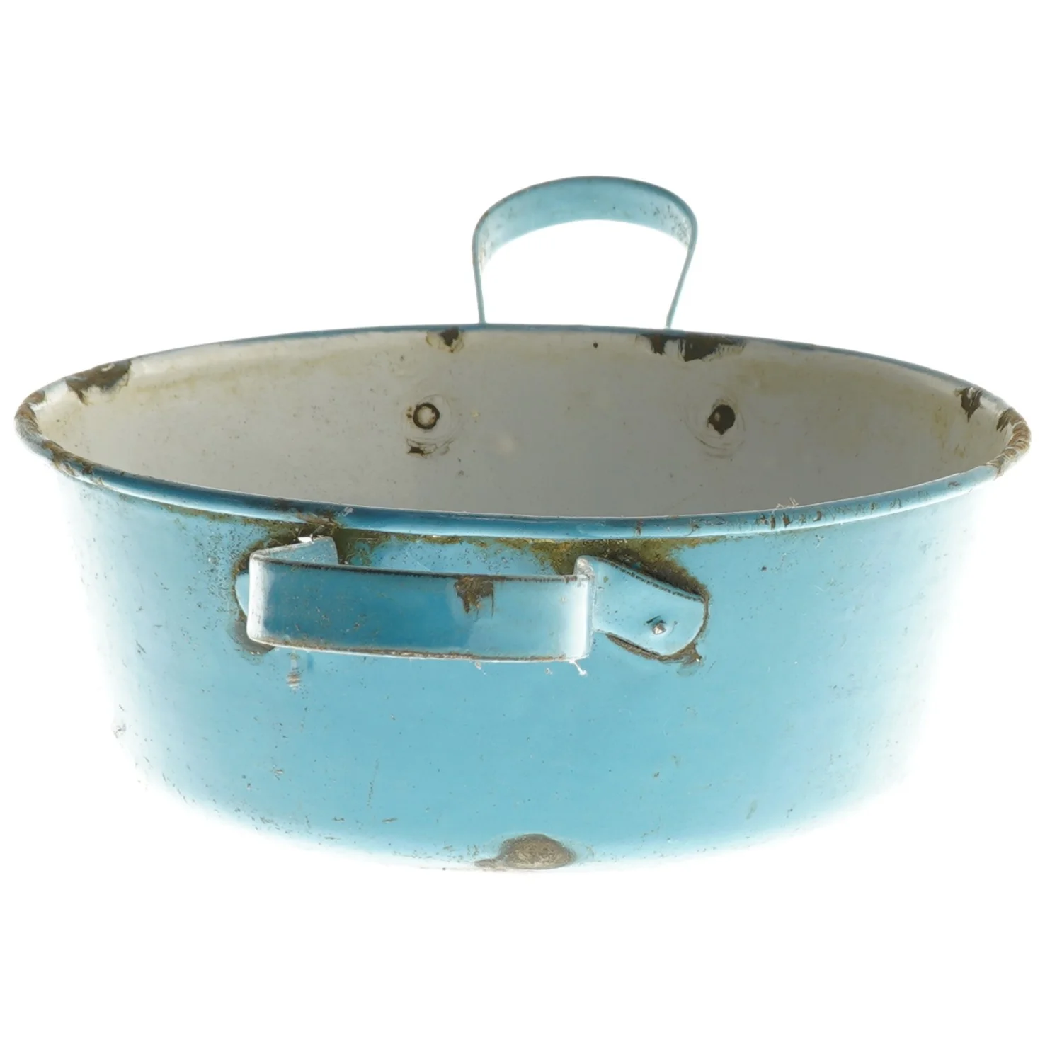 Blå emaljeret si med hank, madam blå emalje (str. Ø 19 cm)