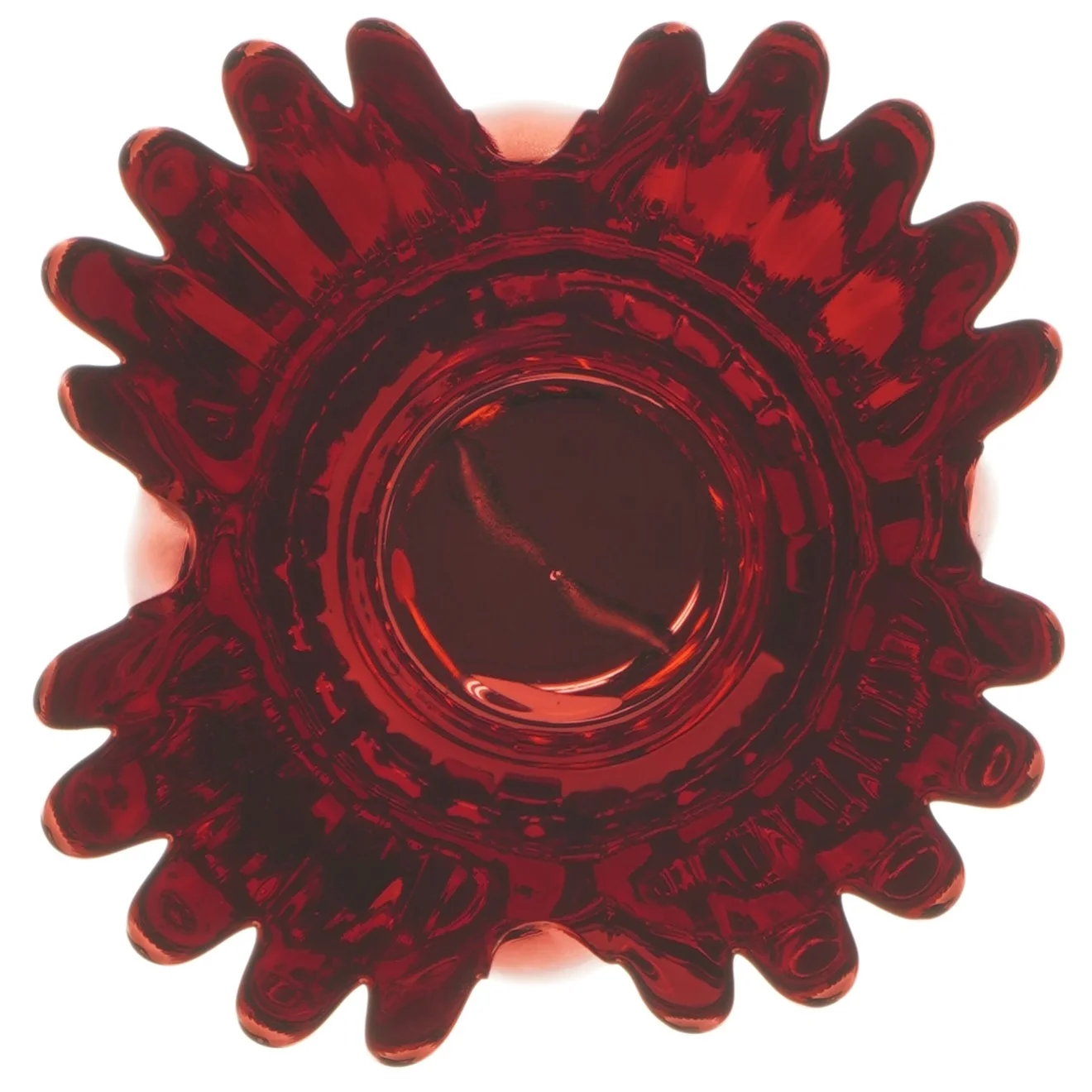 Rød glasvase fra Krifon (str. 14 cm)