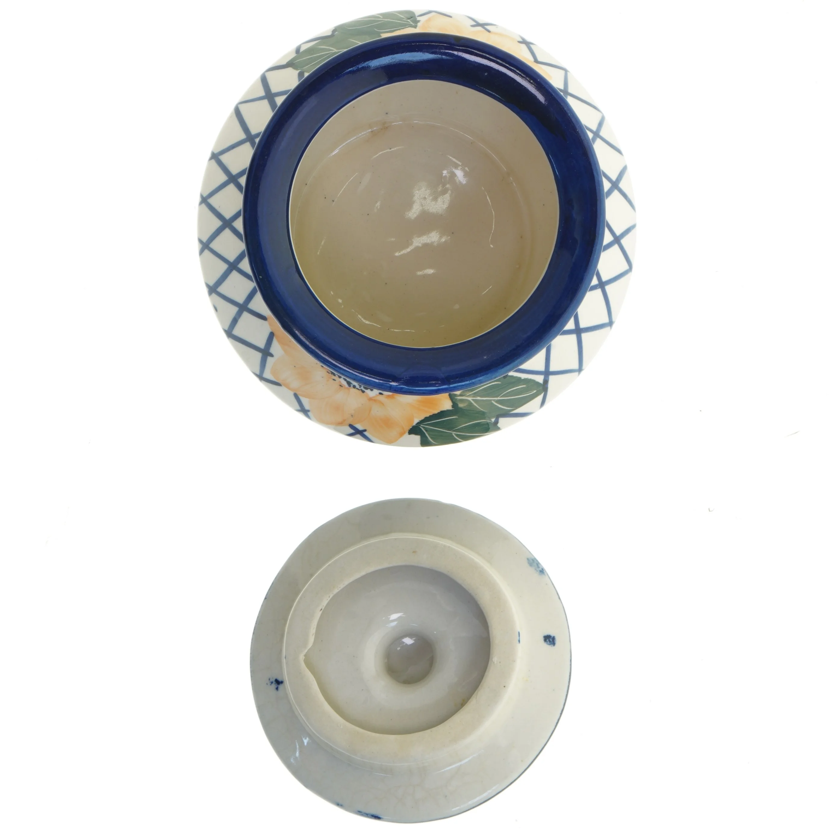 Dekorativ krukke med låg (str. 16x18x18 cm)