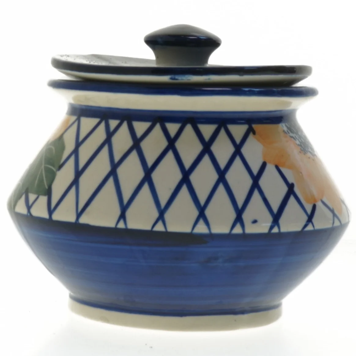 Dekorativ krukke med låg (str. 16x18x18 cm)