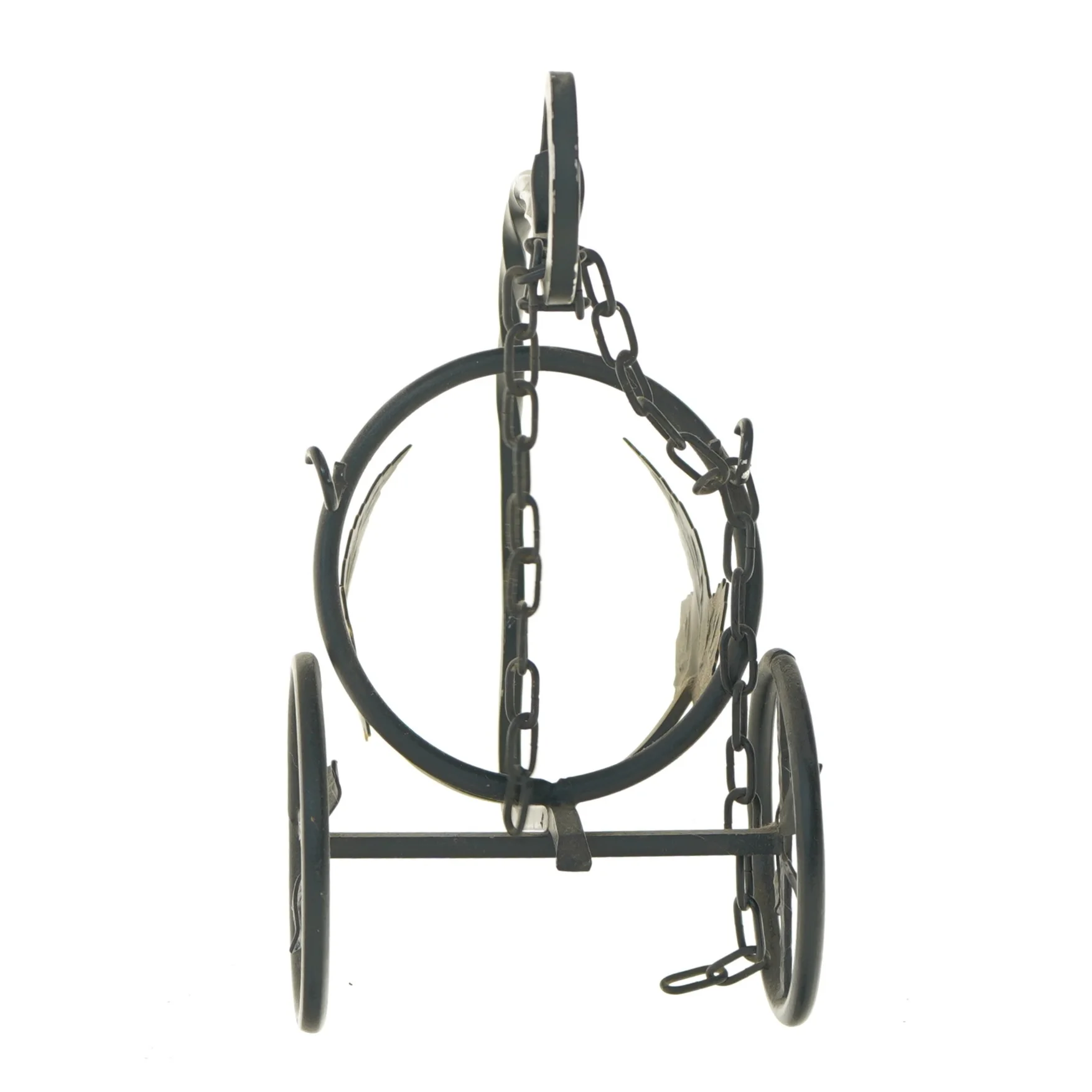 Metal lysestage med bladmønster (vin kanon) (str. 22 cm)