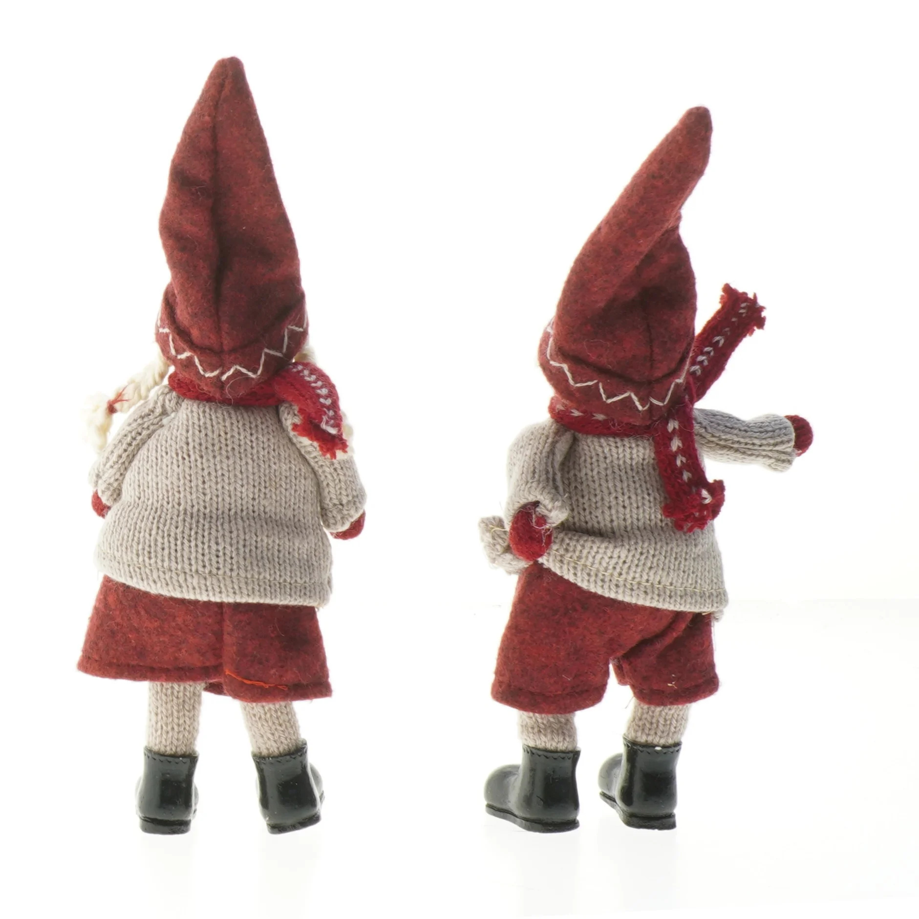 Julenisser med røde huer (str. 15,5 cm)