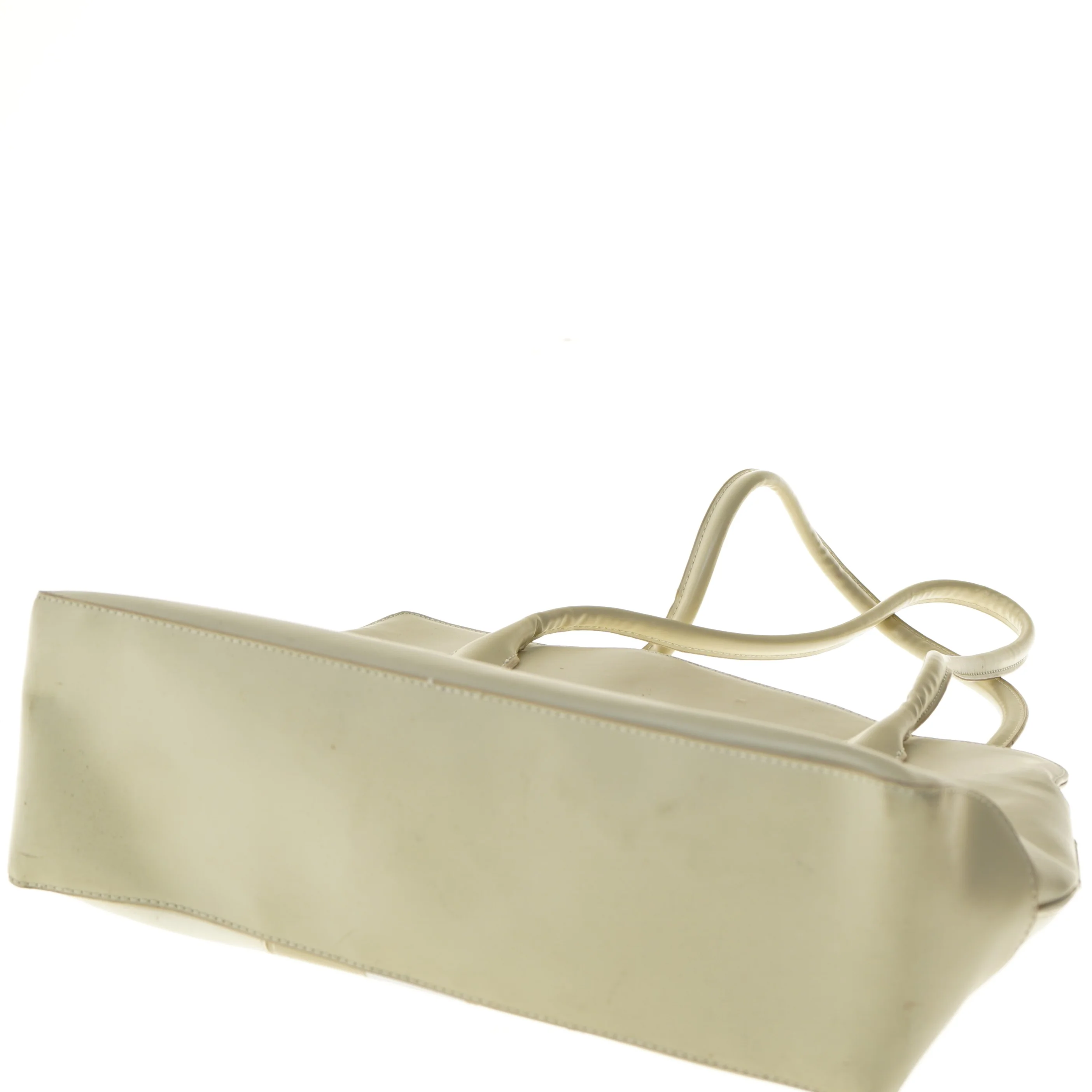 Hvid og beige håndtaske fra David Jones (str. 38x24 cm)