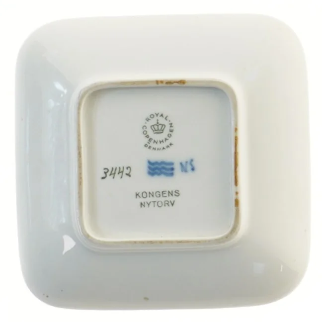 Porcelænsplatte med motiv fra Royal Copenhagen (str. 12,5x12,5 cm)