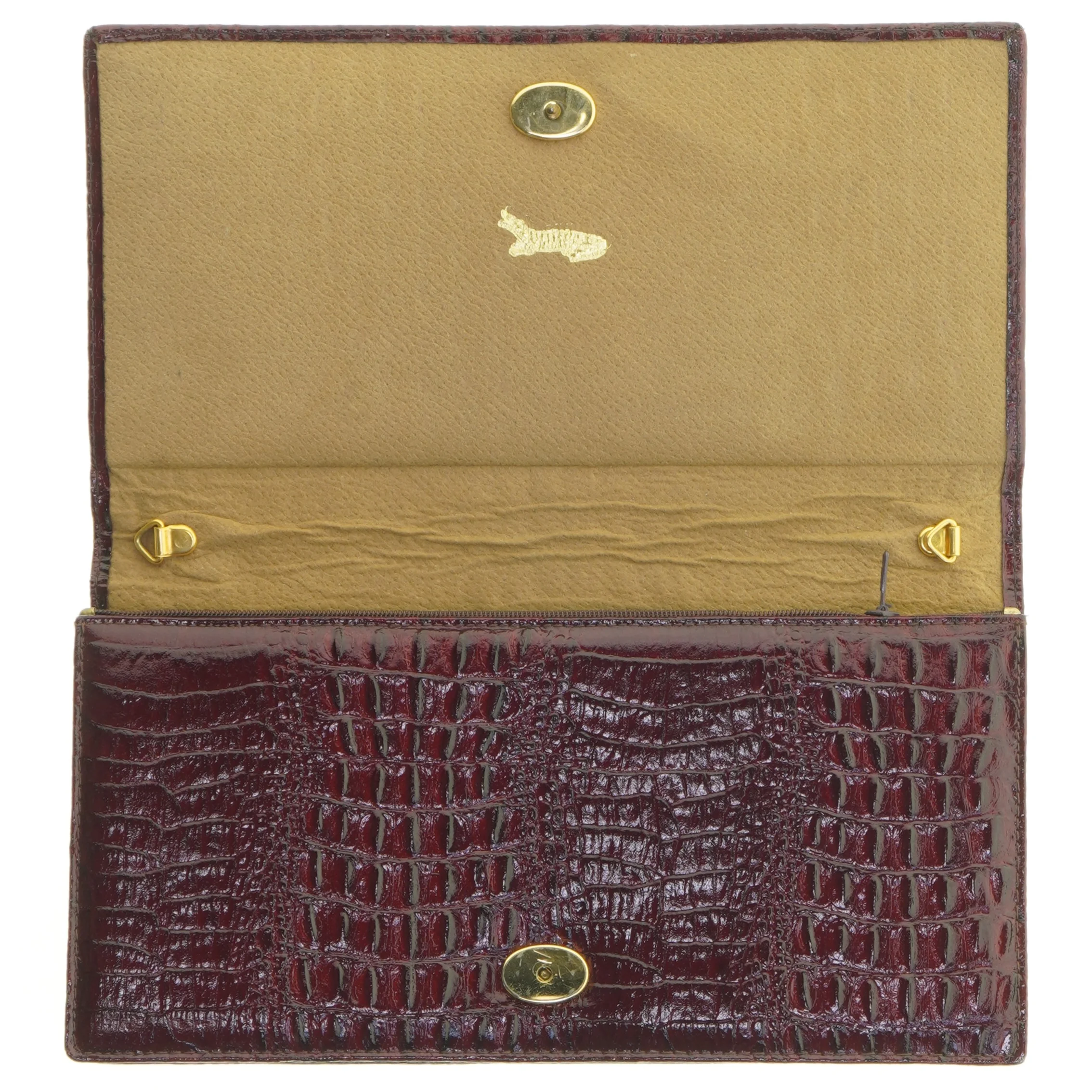 Elegant pung med krokodillemønster (str. 26x14 cm)