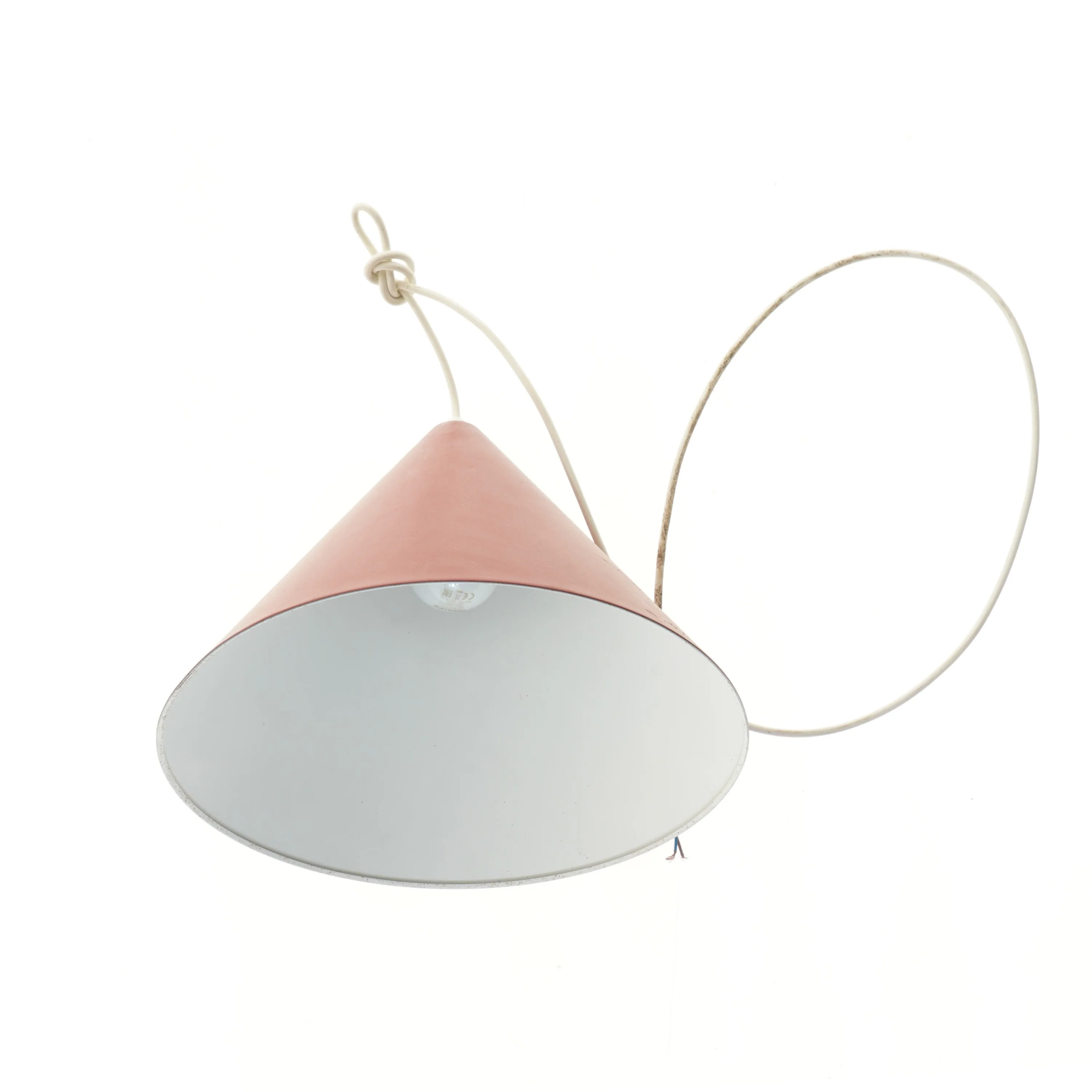 Rød pendellampe (str. Ø 35 cm)