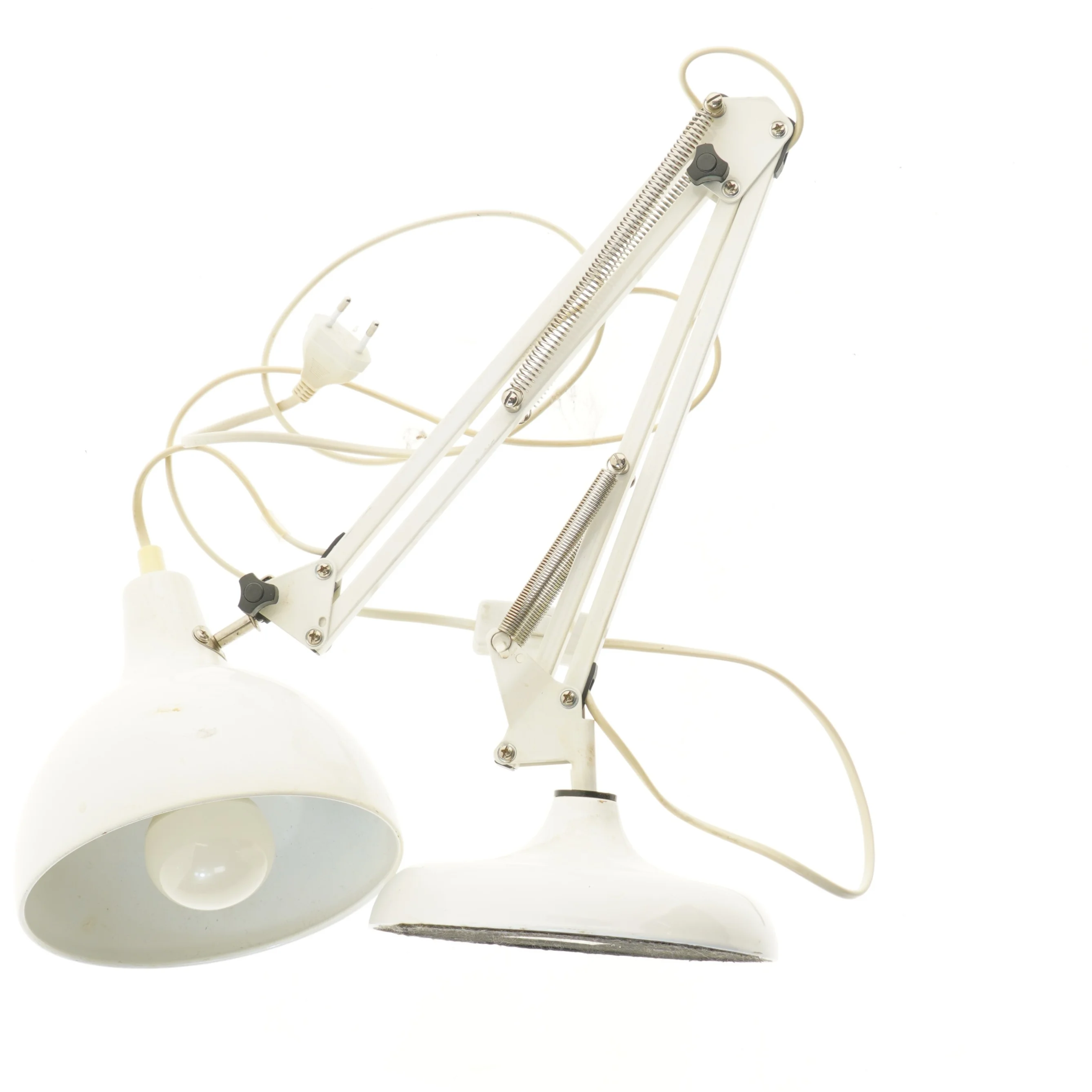 Hvid bordlampe med justerbar arm (str. 80 cm)