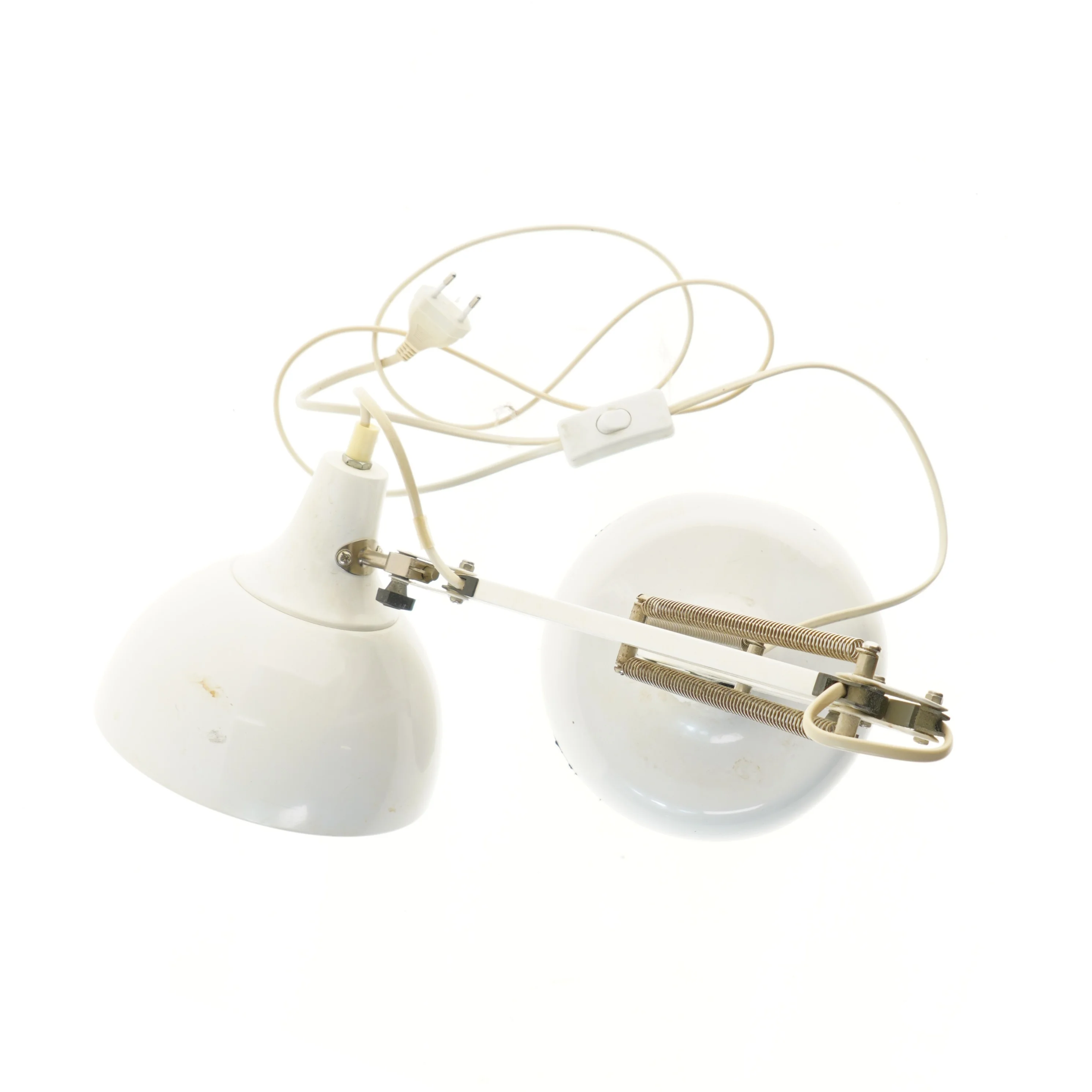 Hvid bordlampe med justerbar arm (str. 80 cm)