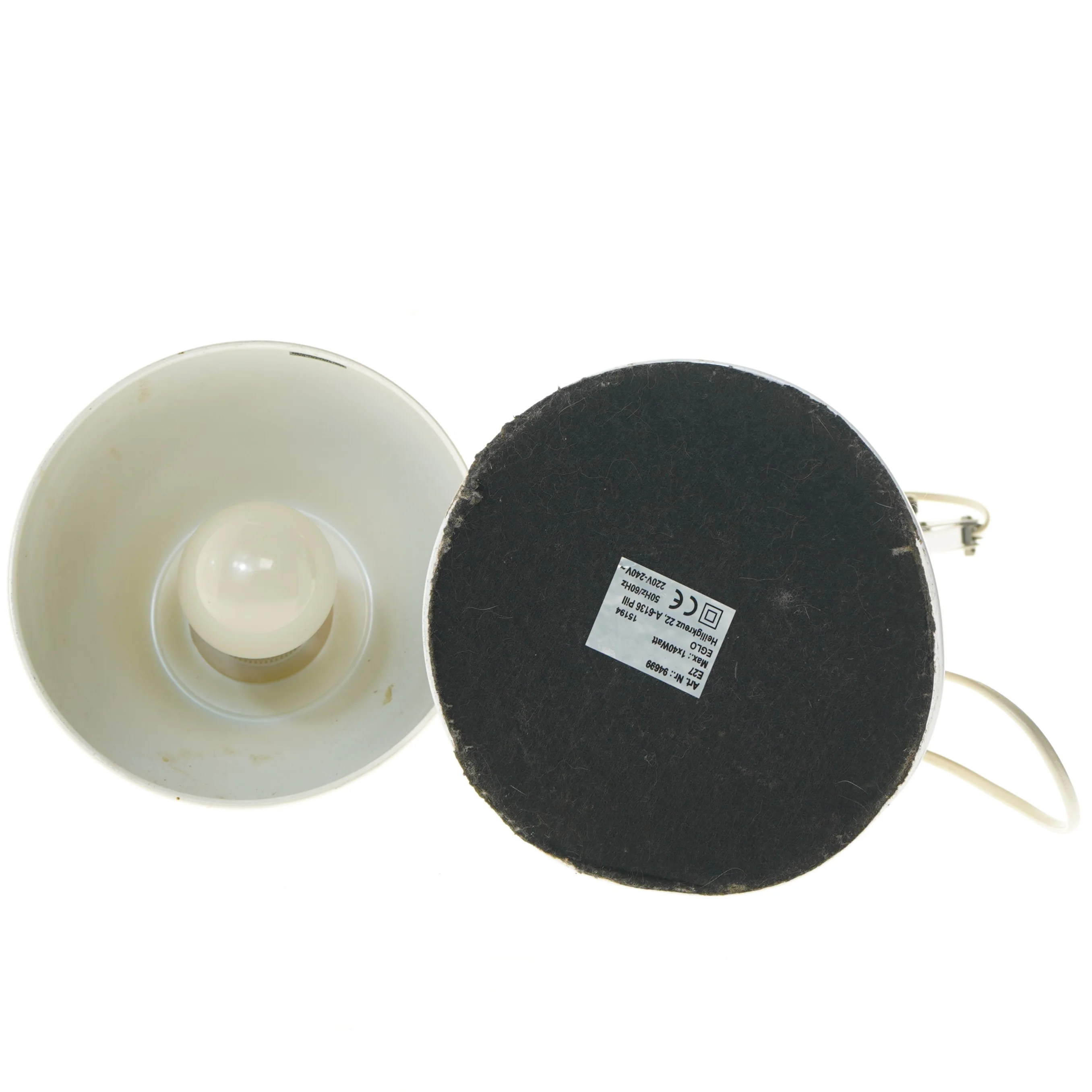 Hvid bordlampe med justerbar arm (str. 80 cm)