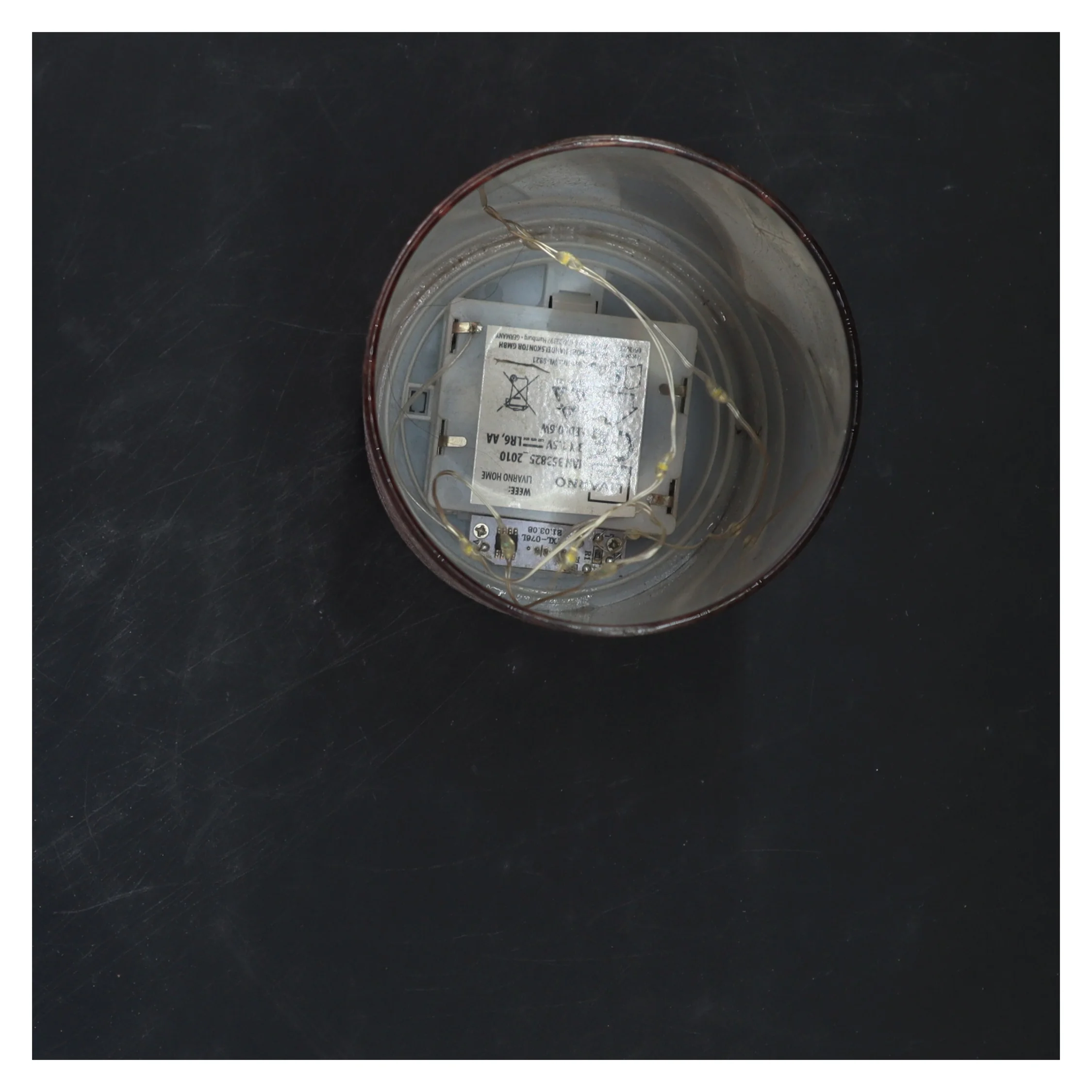 Rund kobber lampe (str. 20x9 cm)