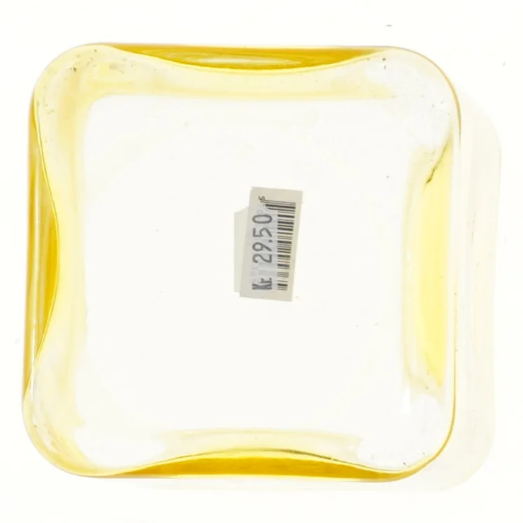 Glaskrukke i gul (str. 12x12x12 cm)